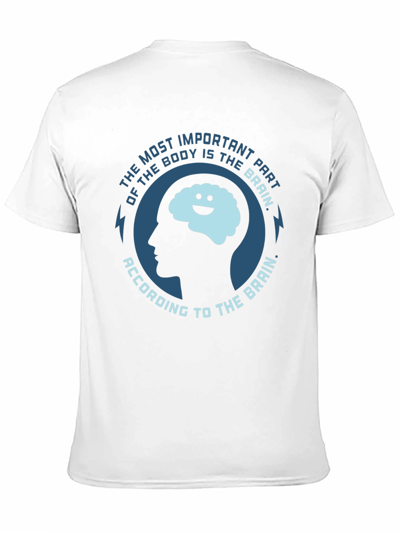 Black Funny Brain T-Shirt - Most Important Part of the Body view 11