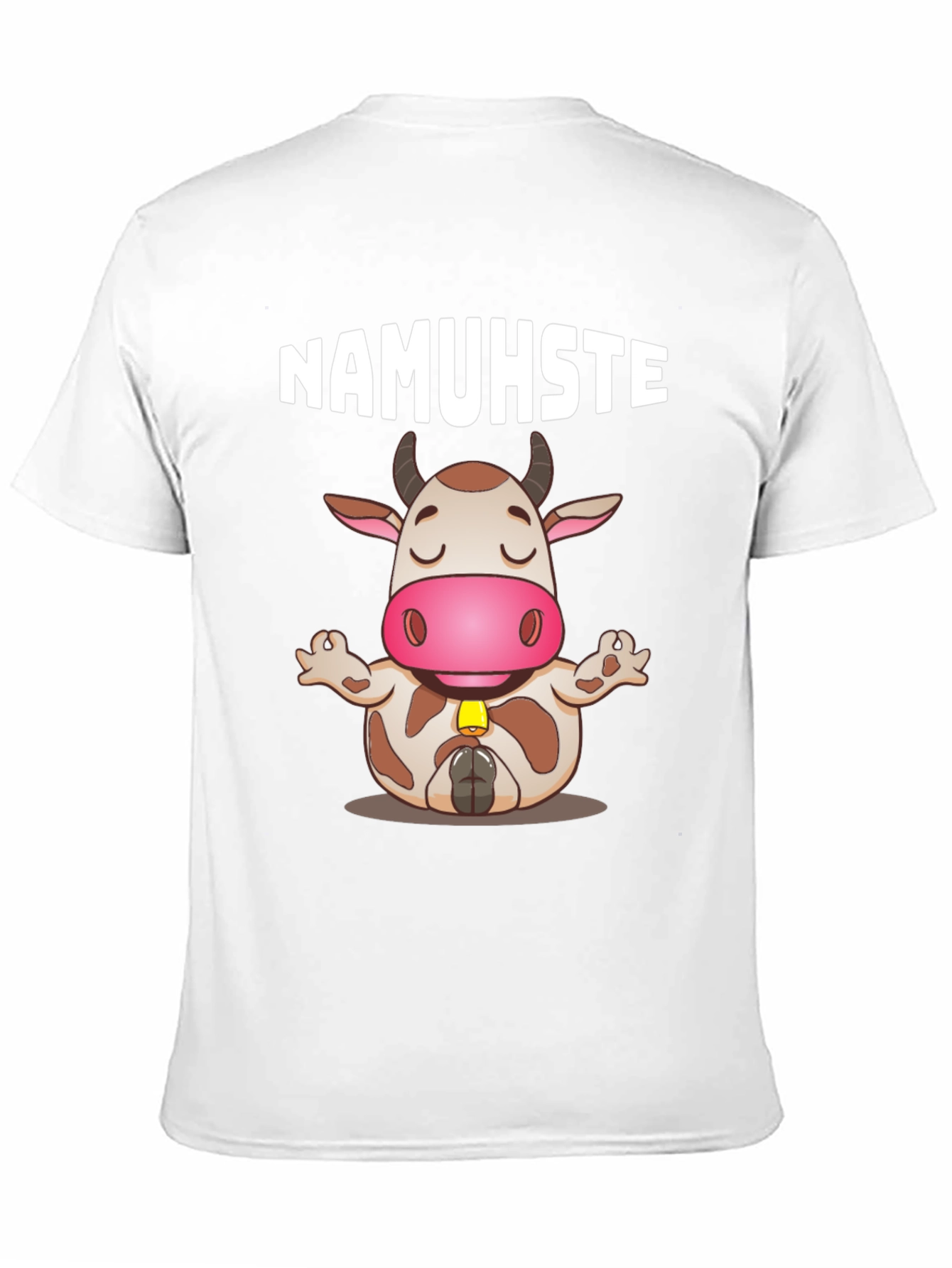 Black Namuhste Cow Yoga T-Shirt - Funny Graphic Tee view 11