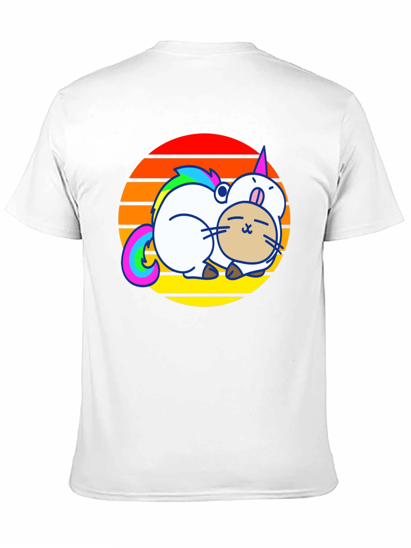 Black Unicorn Cat Sunset Graphic T-Shirt view 11