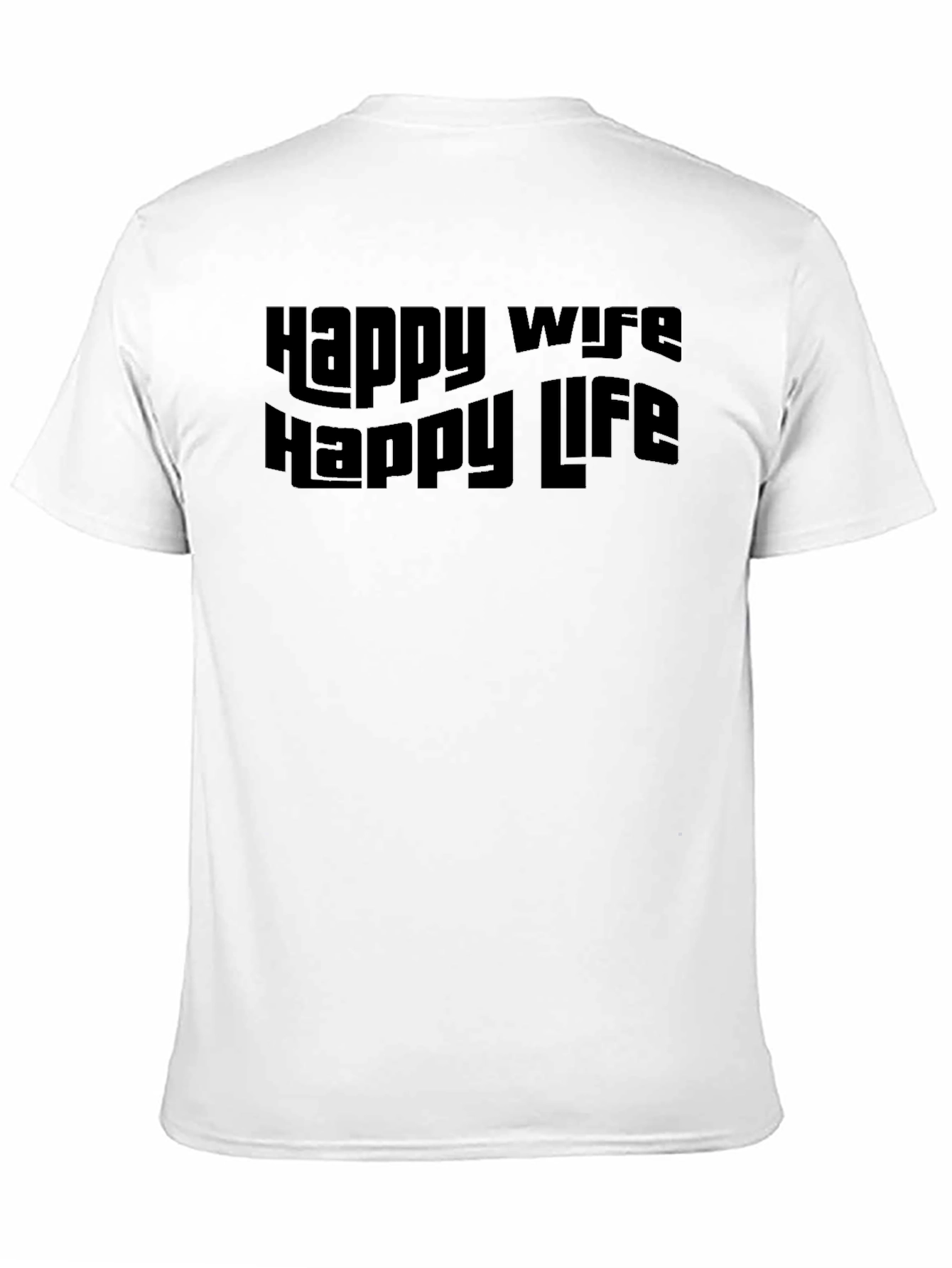 Black Happy Wife Happy Life Black T-Shirt view 11