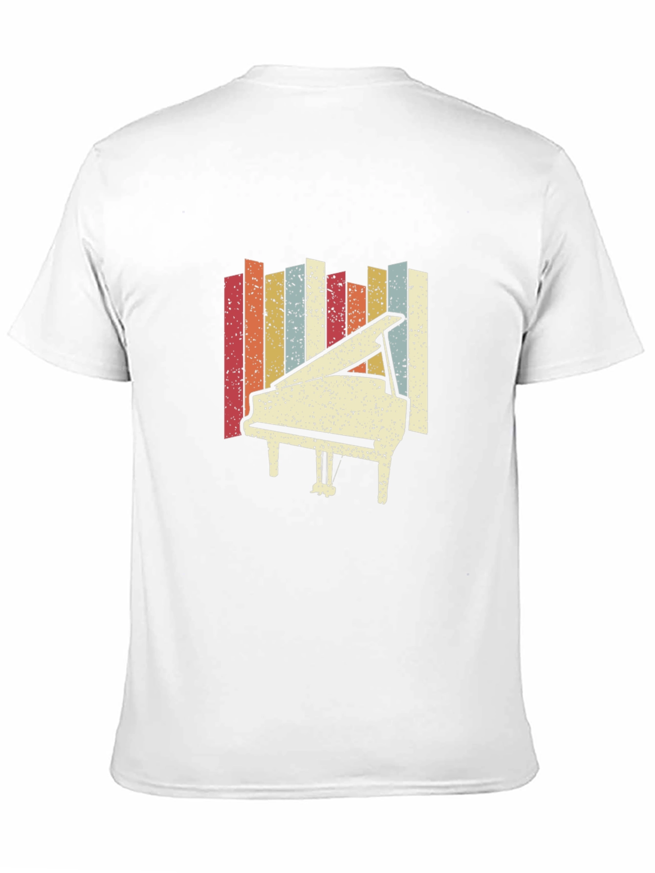 Black Retro Piano Graphic Tee - Classic Style view 11