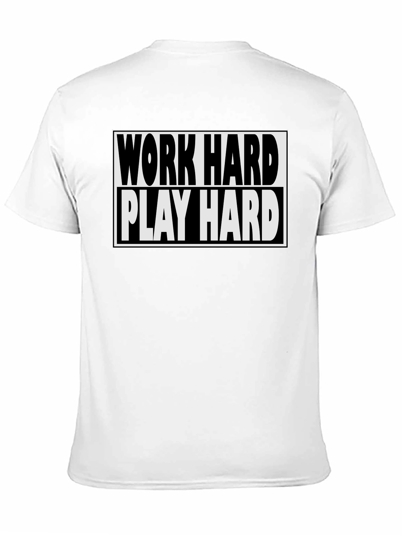Black Work Hard Play Hard Black T-Shirt view 11