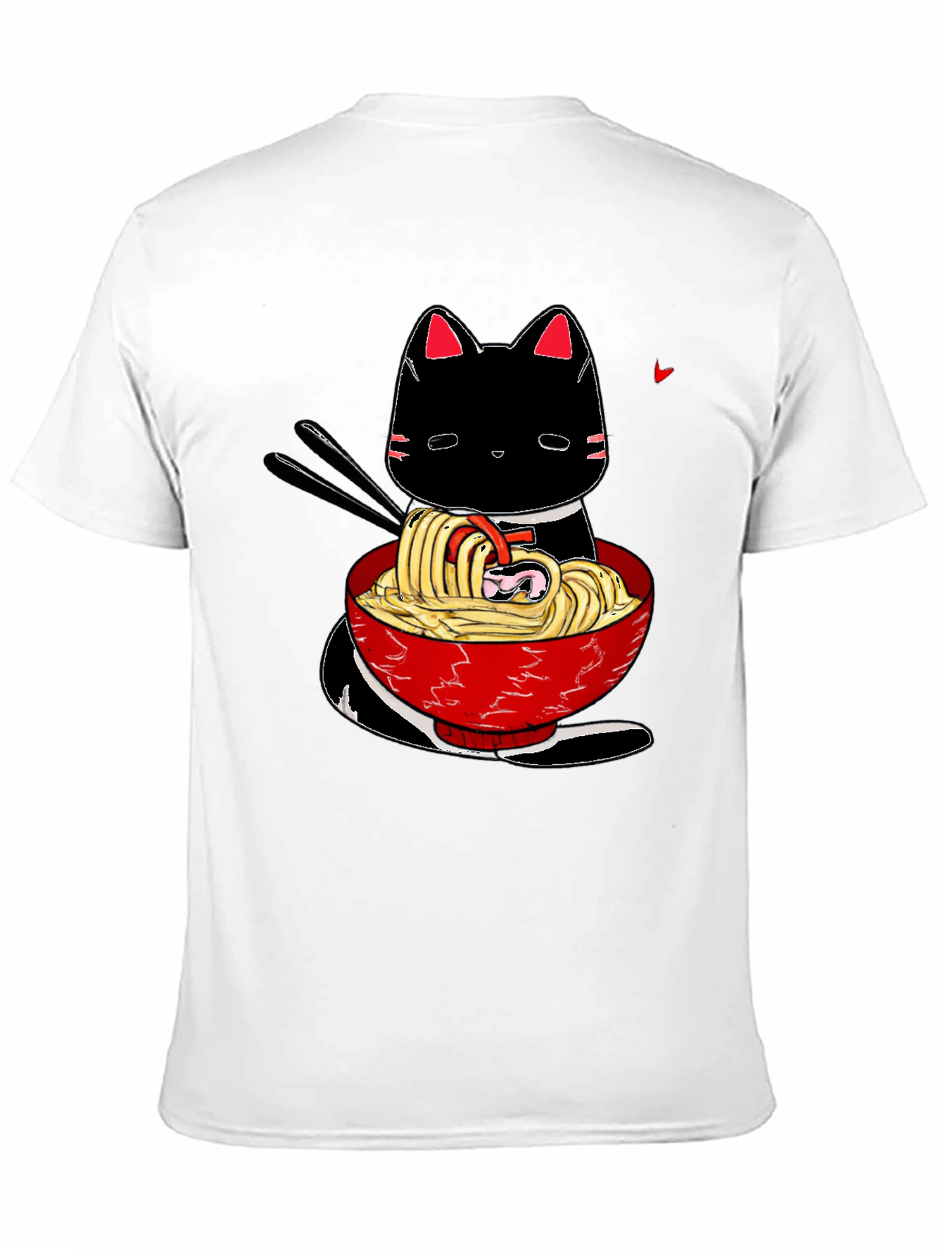Black Ramen Cat Black T-Shirt - Anime Style view 11
