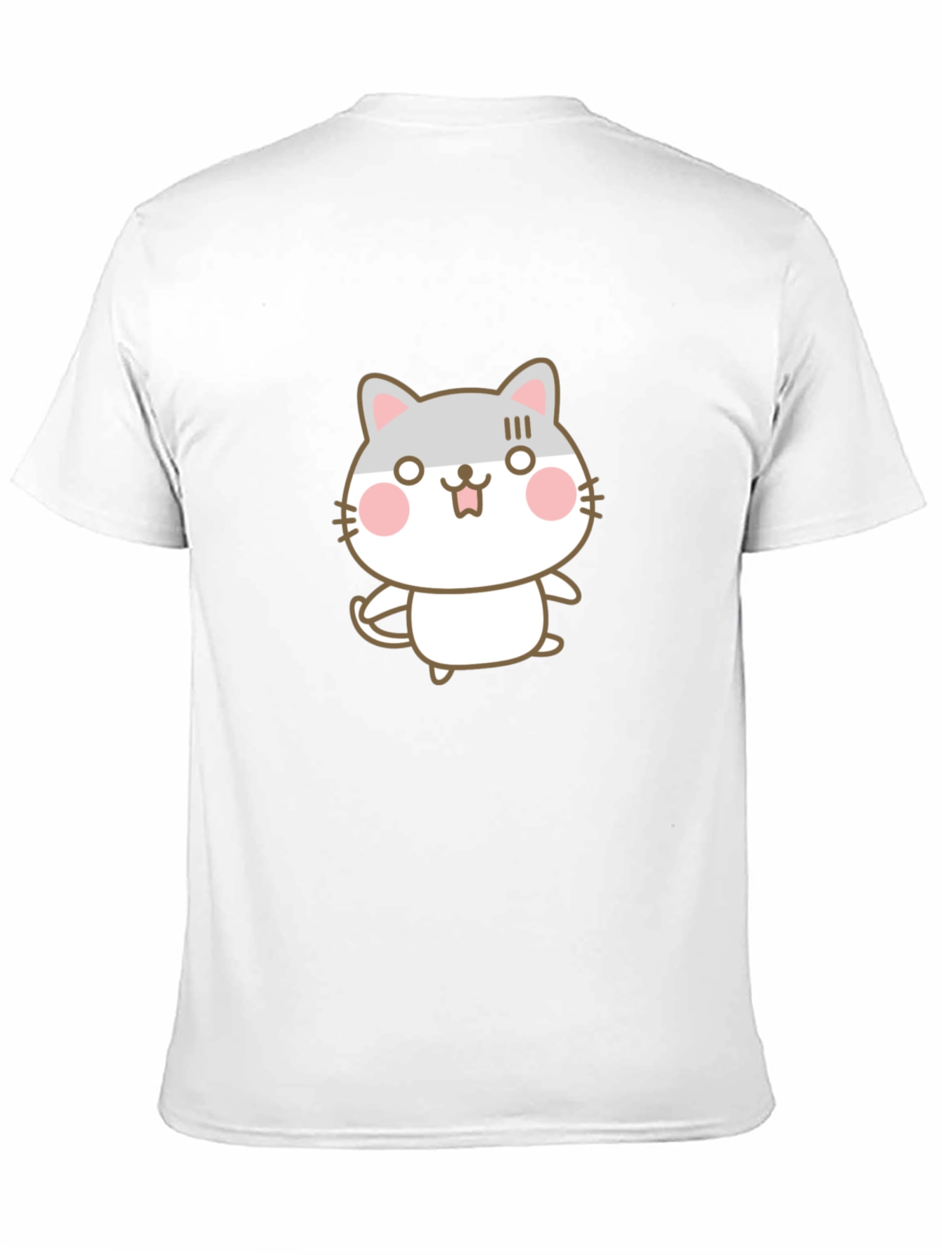 Black Cute Cartoon Cat Graphic Black T-Shirt view 11