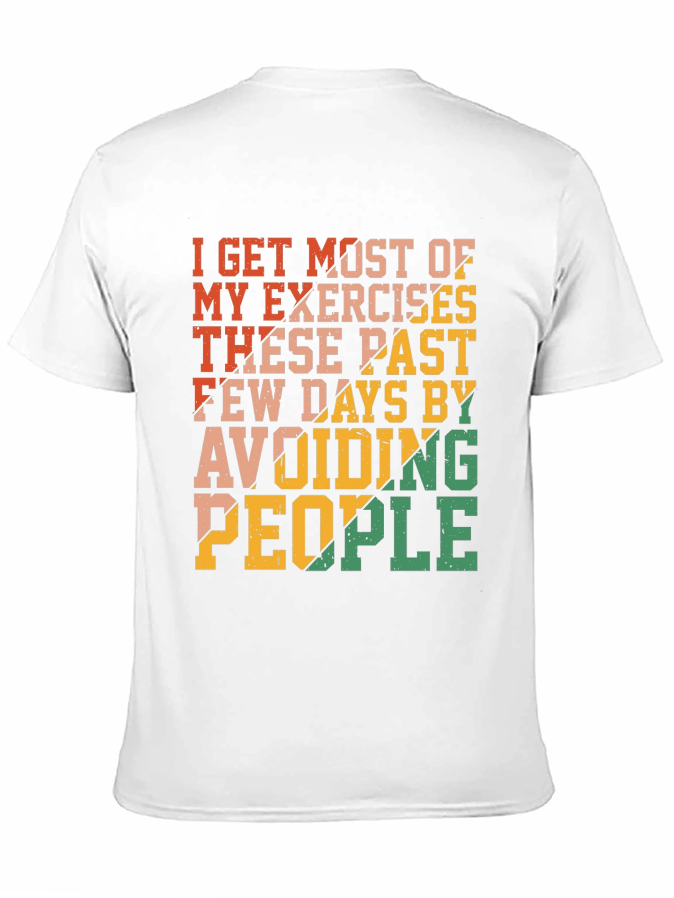 Black Funny Exercise Avoid People Graphic T-Shirt view 11