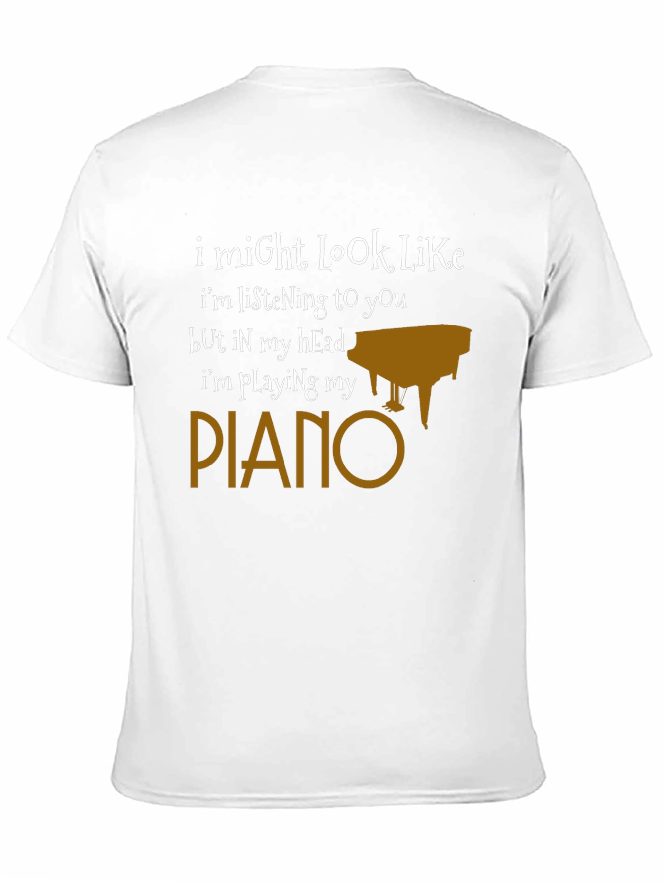 Black Funny Piano T-Shirt - I'm Playing My Piano view 11
