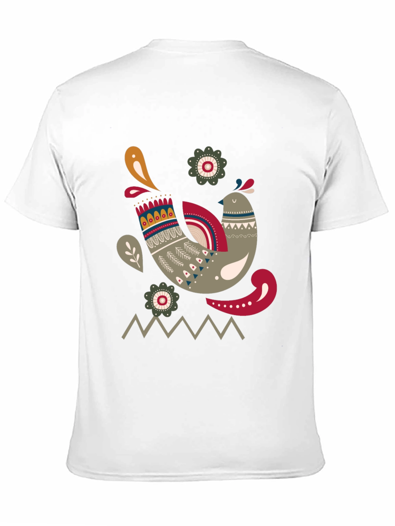 Black Stylish Bird Graphic Black T-Shirt view 11