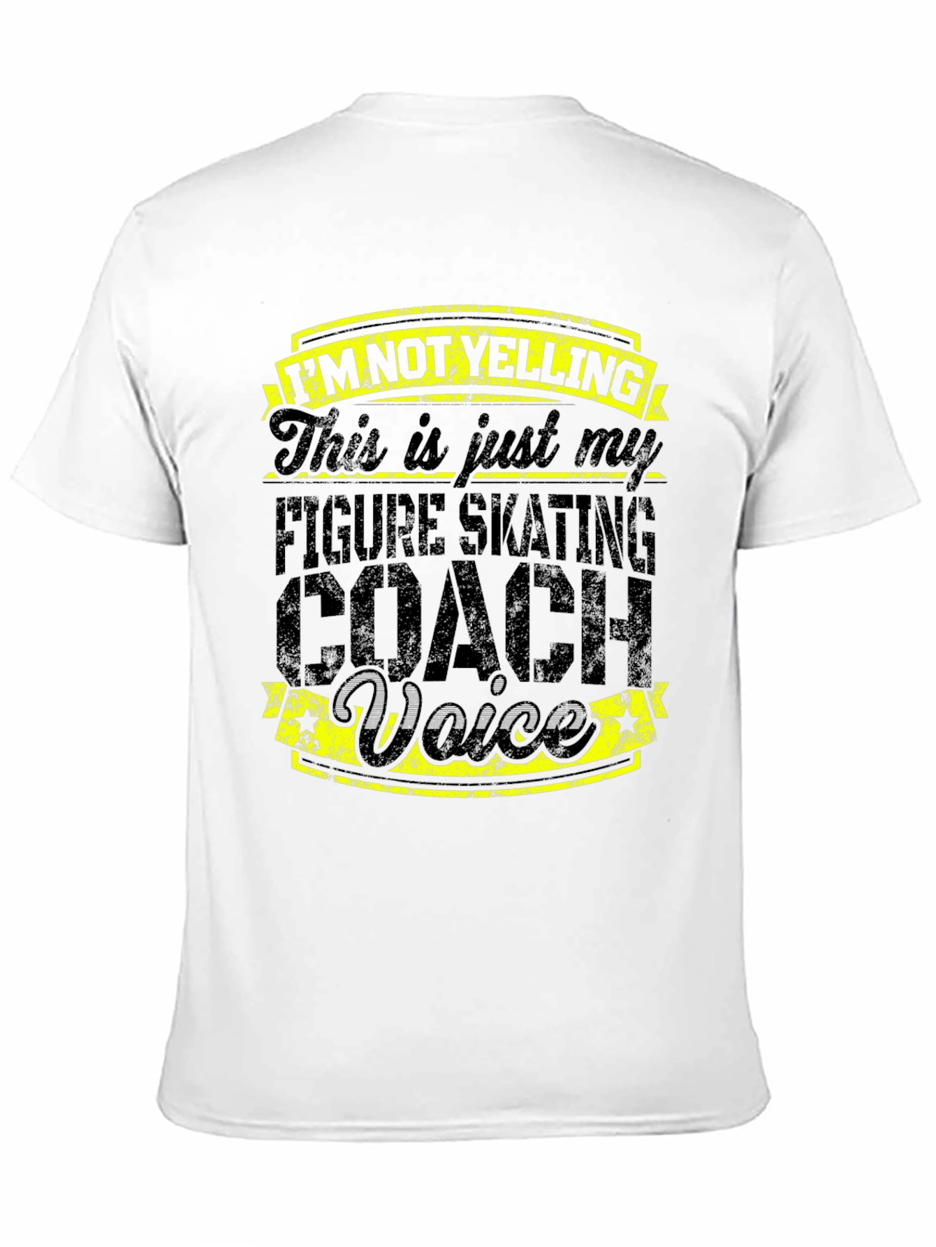 Black Figure Skating Coach T-Shirt - I'm Not Yelling Voice view 11