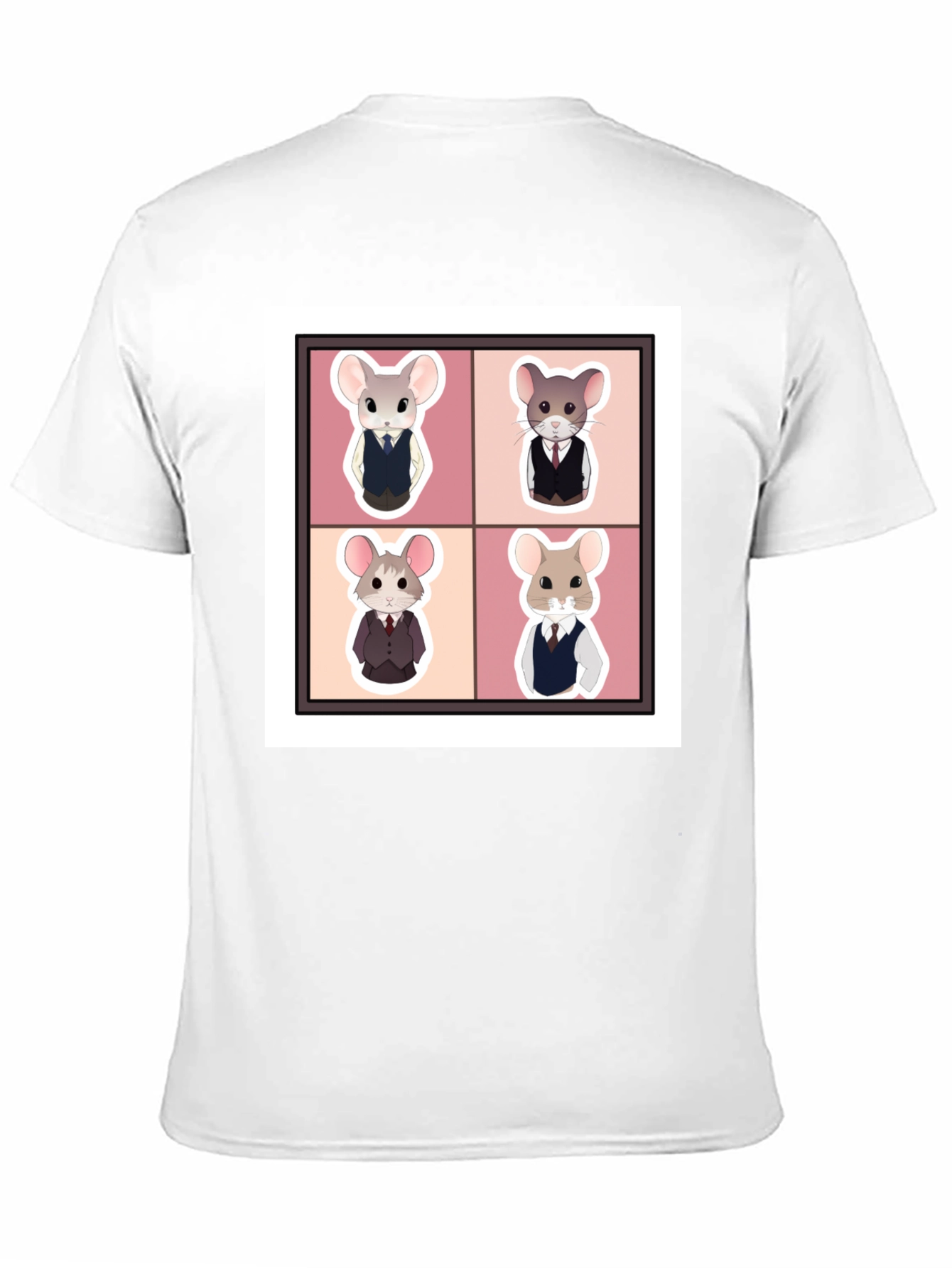 Black Stylish Mouse Portrait Black T-Shirt view 11