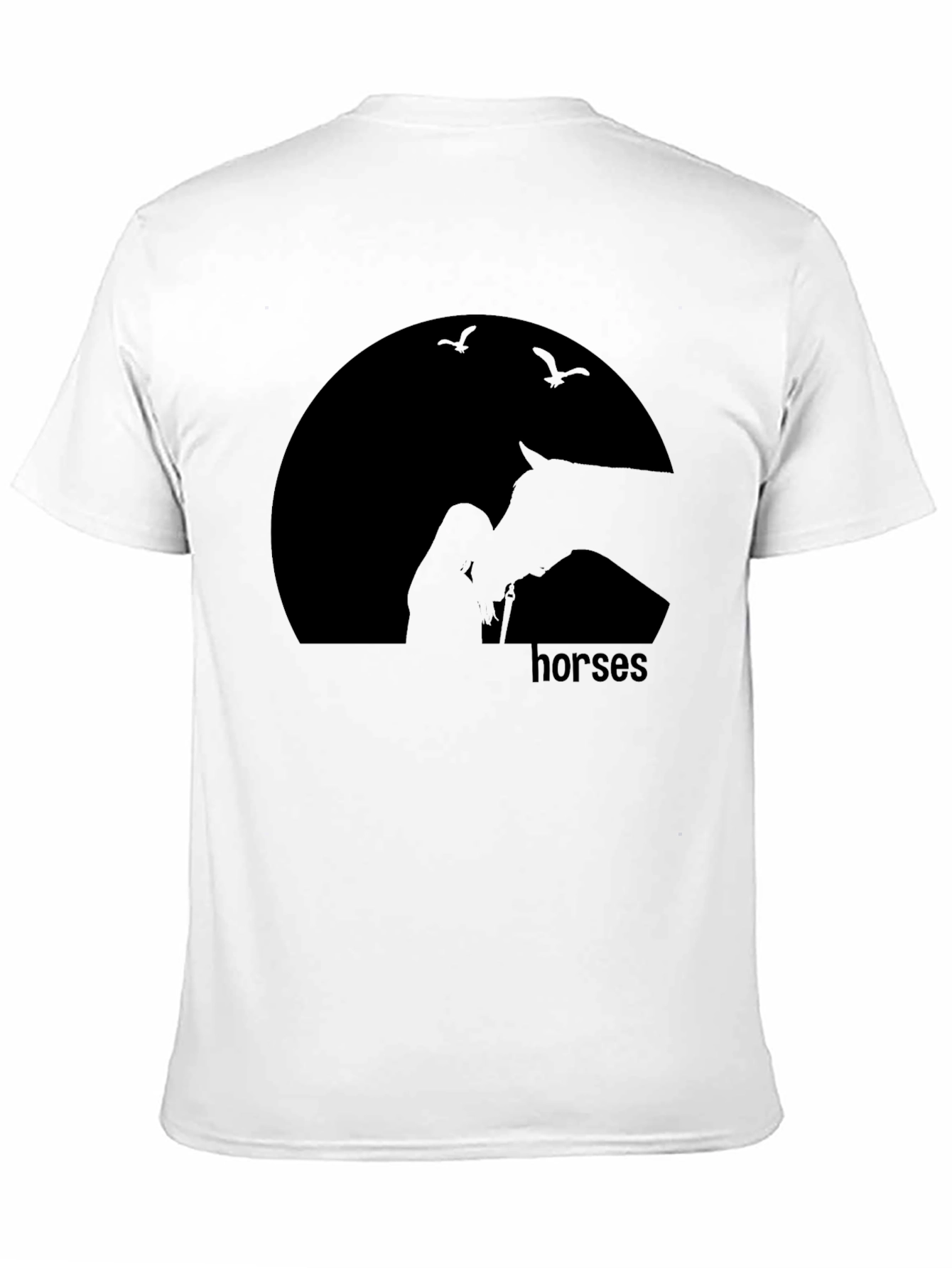 Black Horses Silhouette T-Shirt - Unisex Black Tee view 11