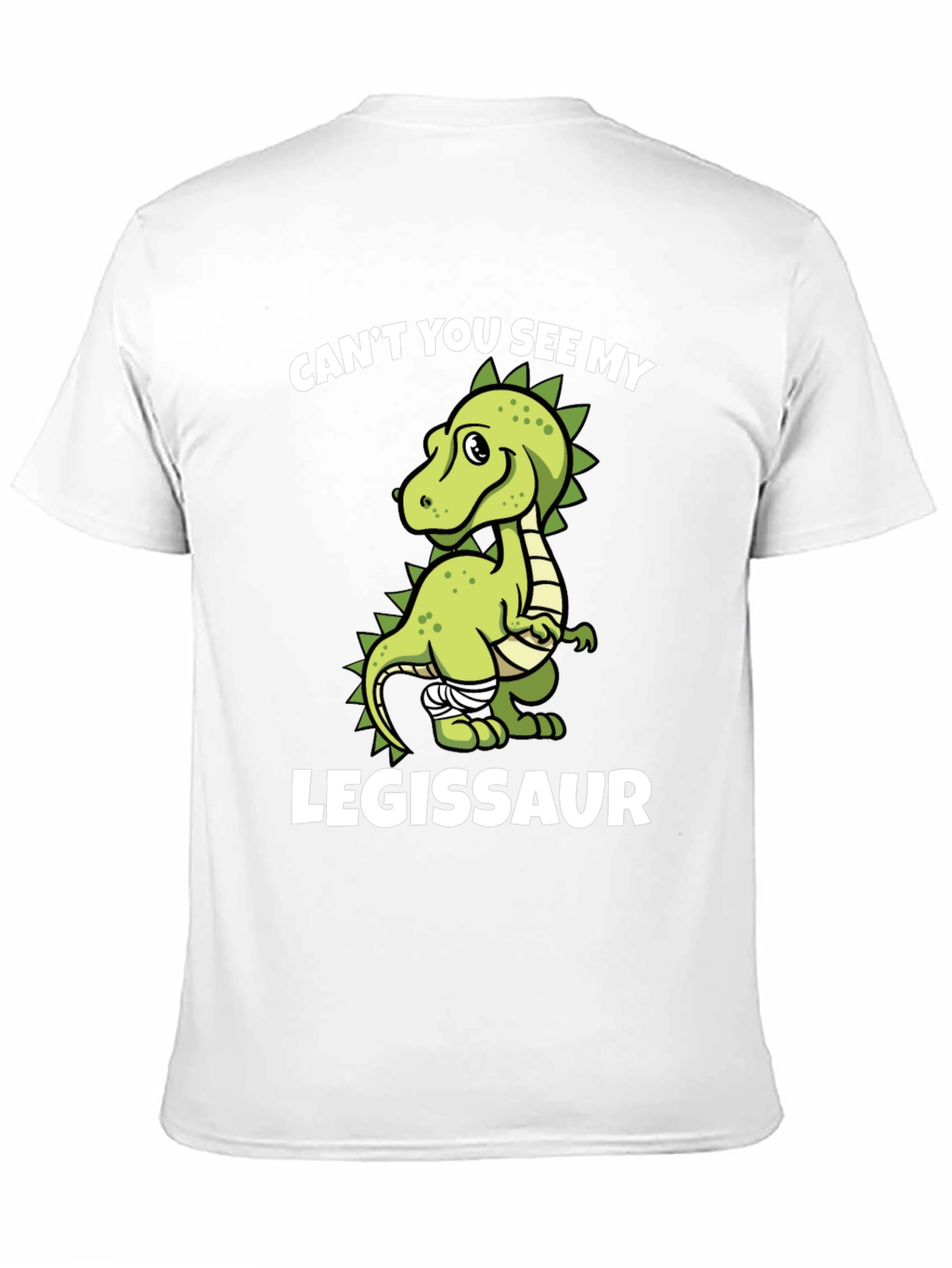 Black Legissaur T-Shirt - Funny Dinosaur Injury Tee view 11