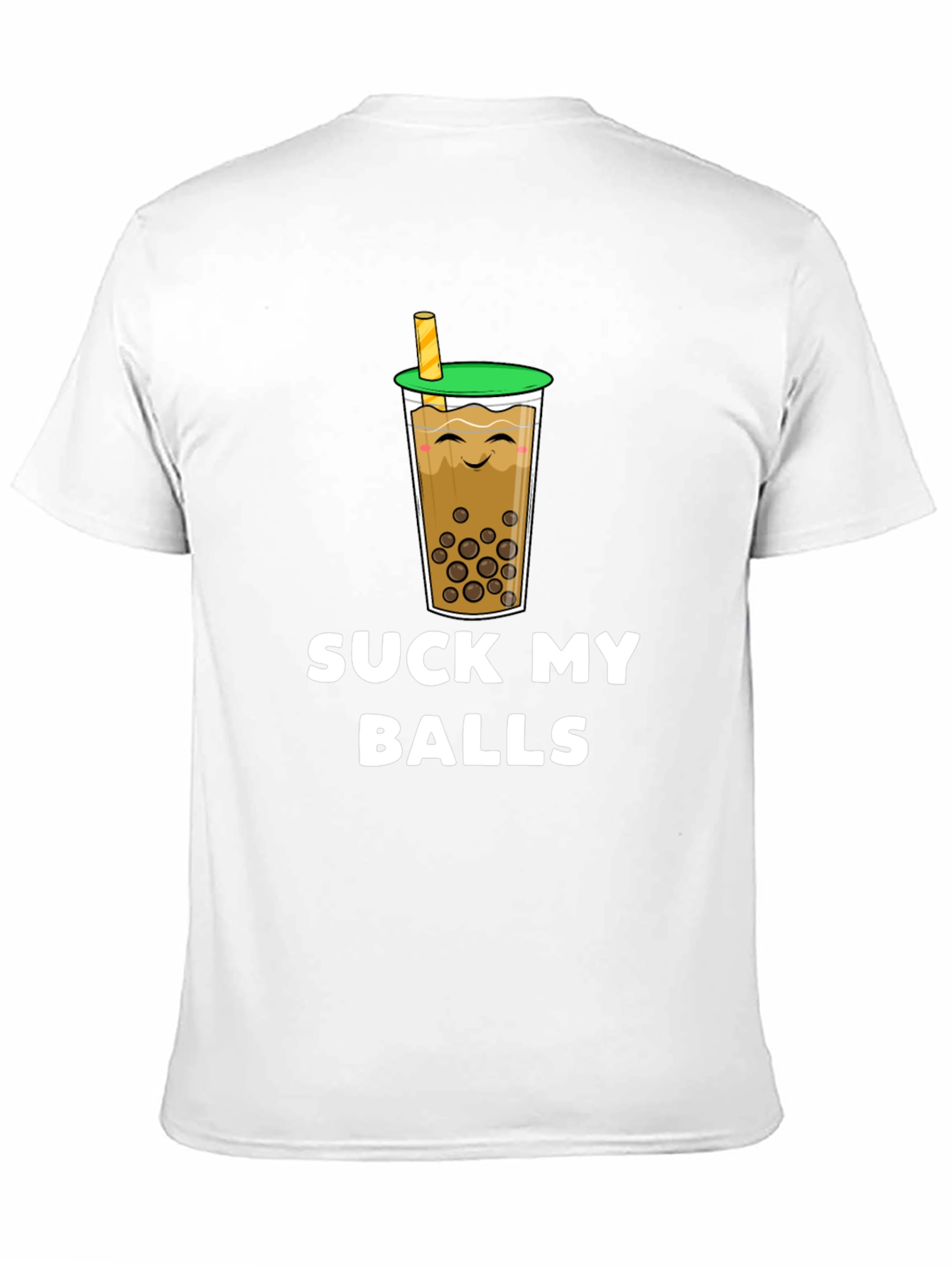 Black Suck My Balls Boba Tea Graphic T-Shirt view 11