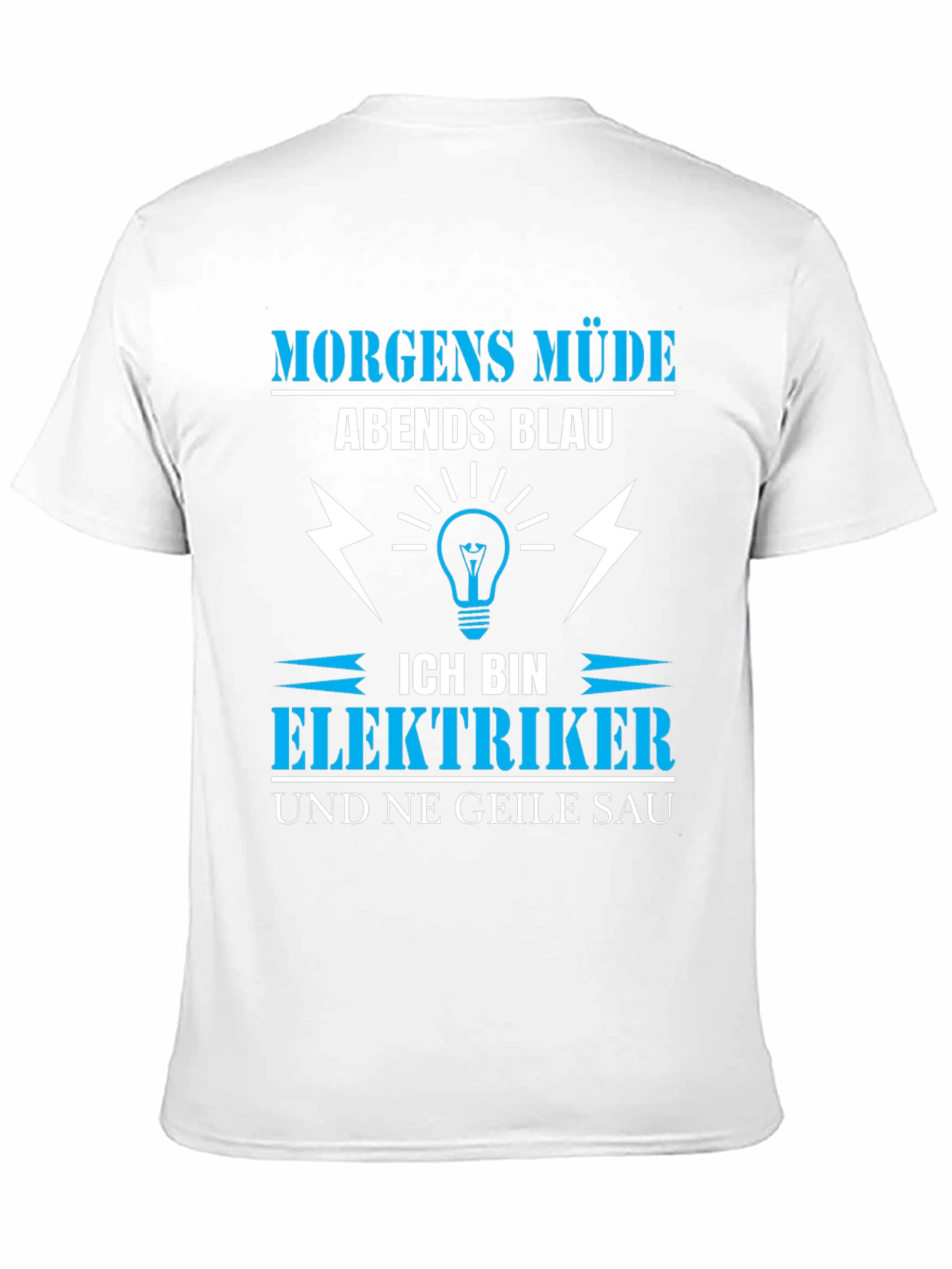 Black Electrician T-Shirt: Funny German Slogan view 11
