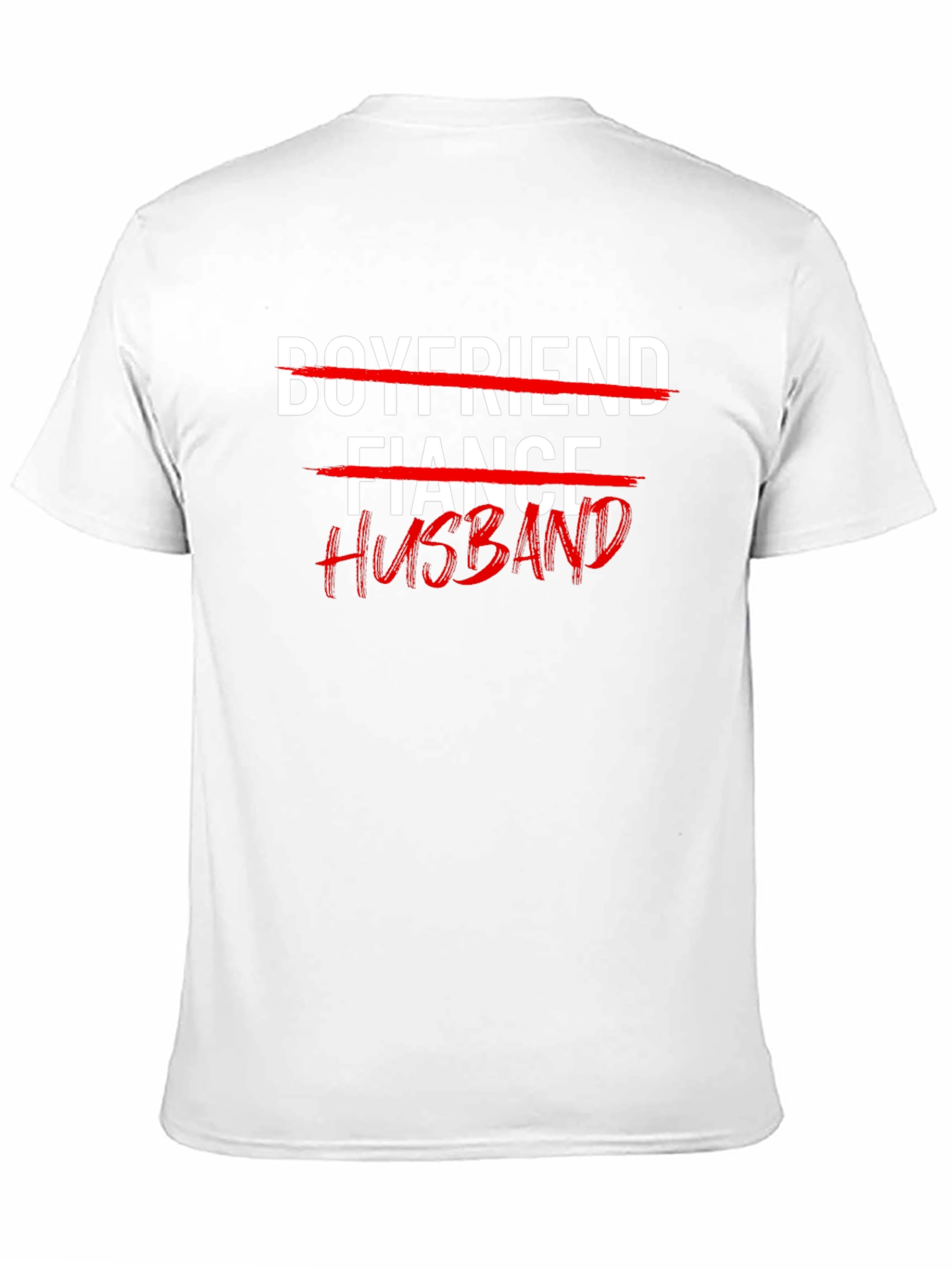 Black Husband T-Shirt: Crossed Out Fiance & Boyfriend Tee view 11
