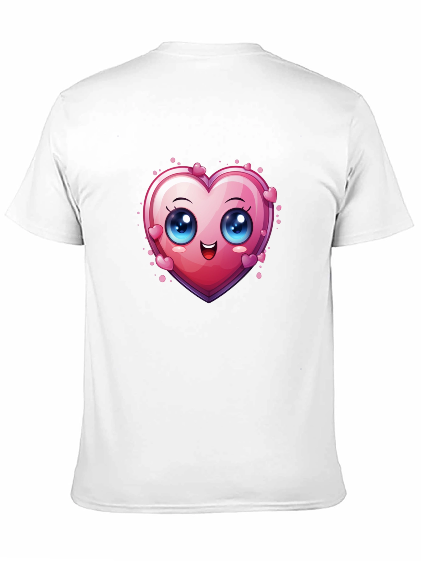 Black Cute Cartoon Heart Graphic T-Shirt view 11