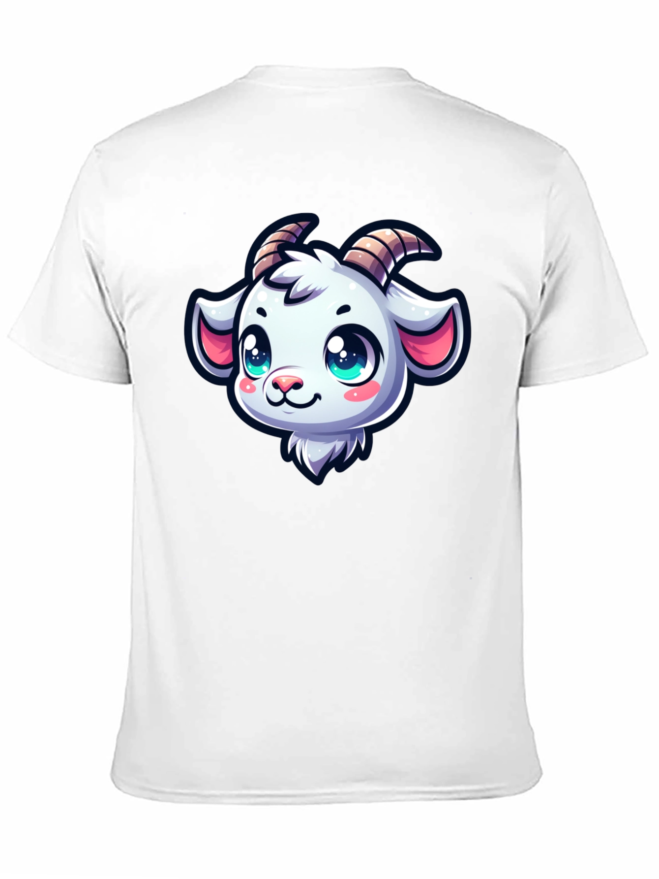 Black Goat Head Cartoon Black T-Shirt view 11