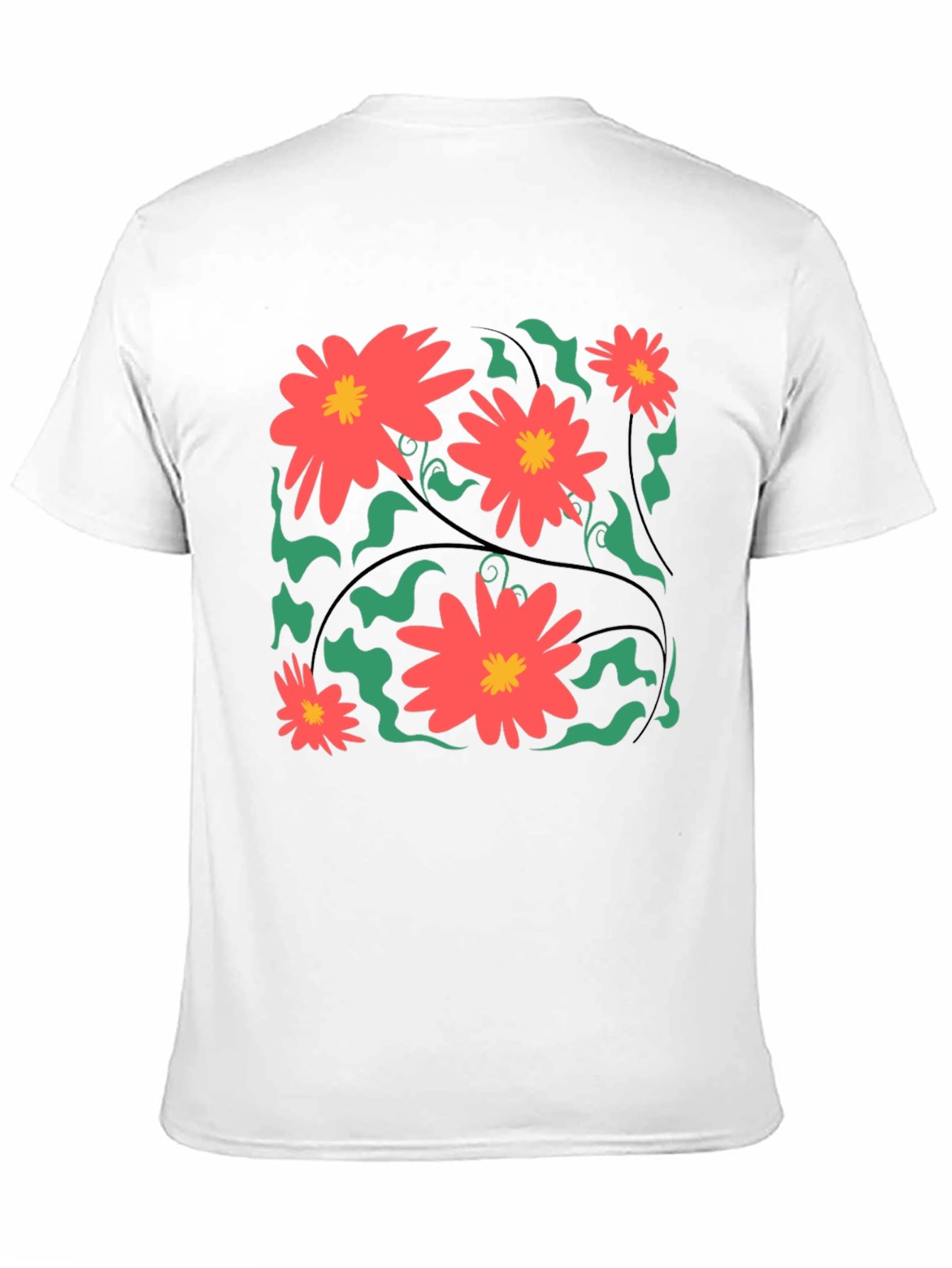 Black Floral Print Black T-Shirt view 11