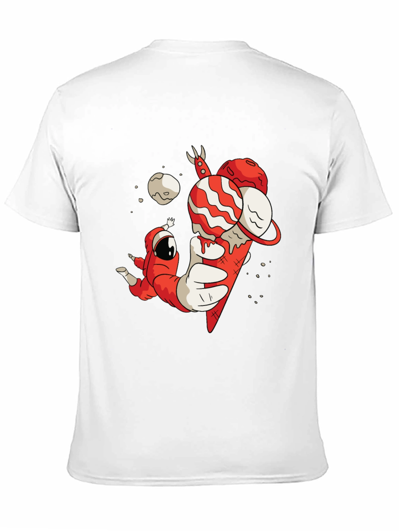 Black Astronaut Ice Cream Graphic Tee - Space Dessert Shirt view 11