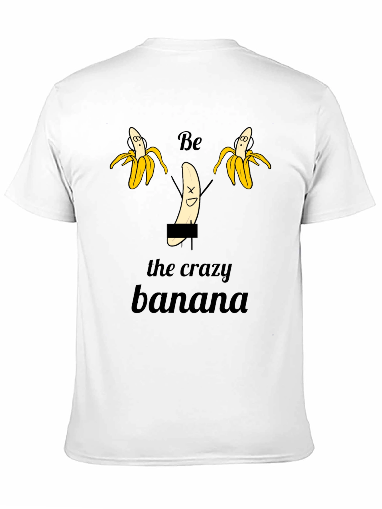 Black Crazy Banana Graphic T-Shirt - Unisex Black Tee view 11