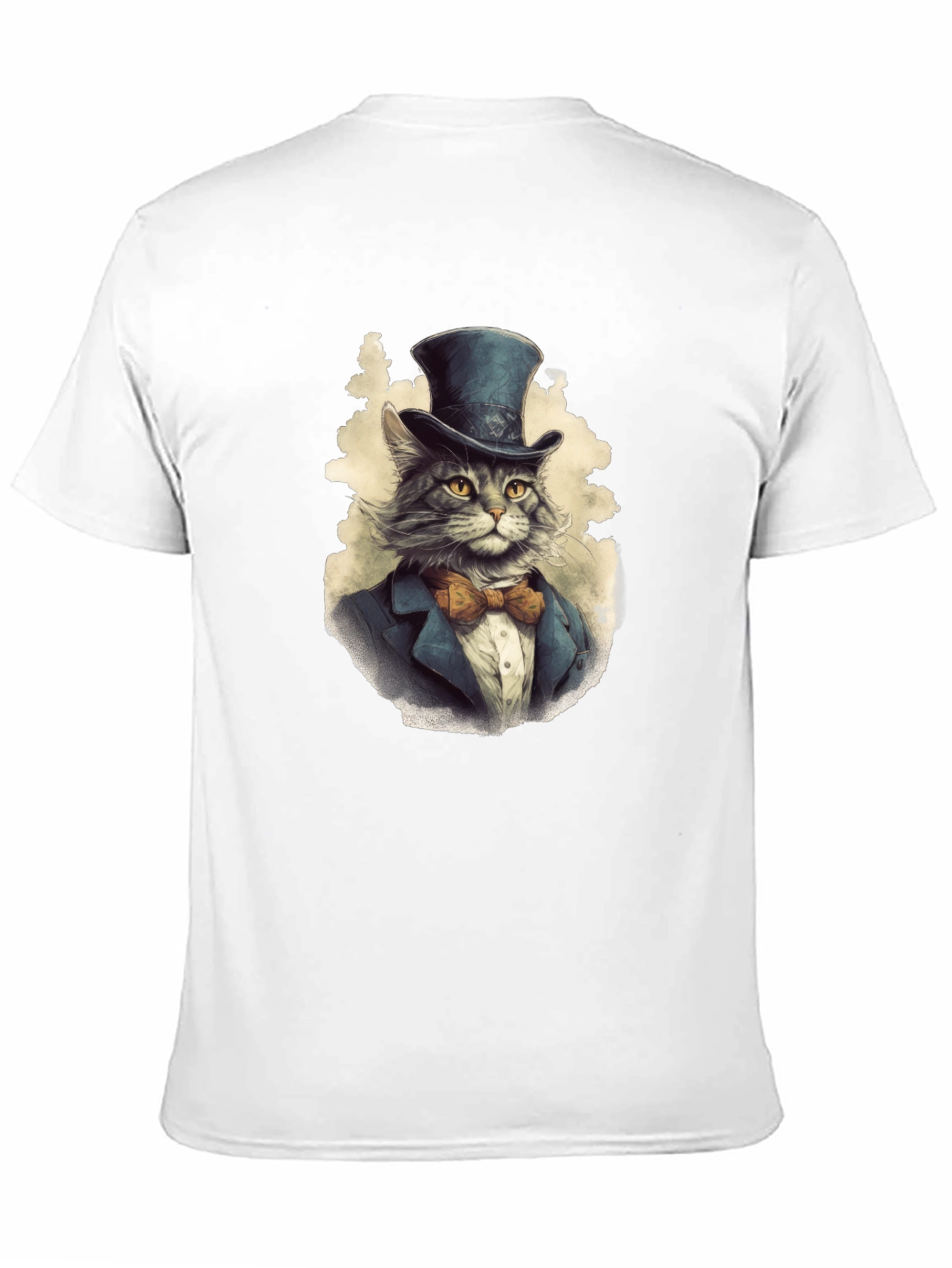 Black Dapper Cat Top Hat T-Shirt view 11