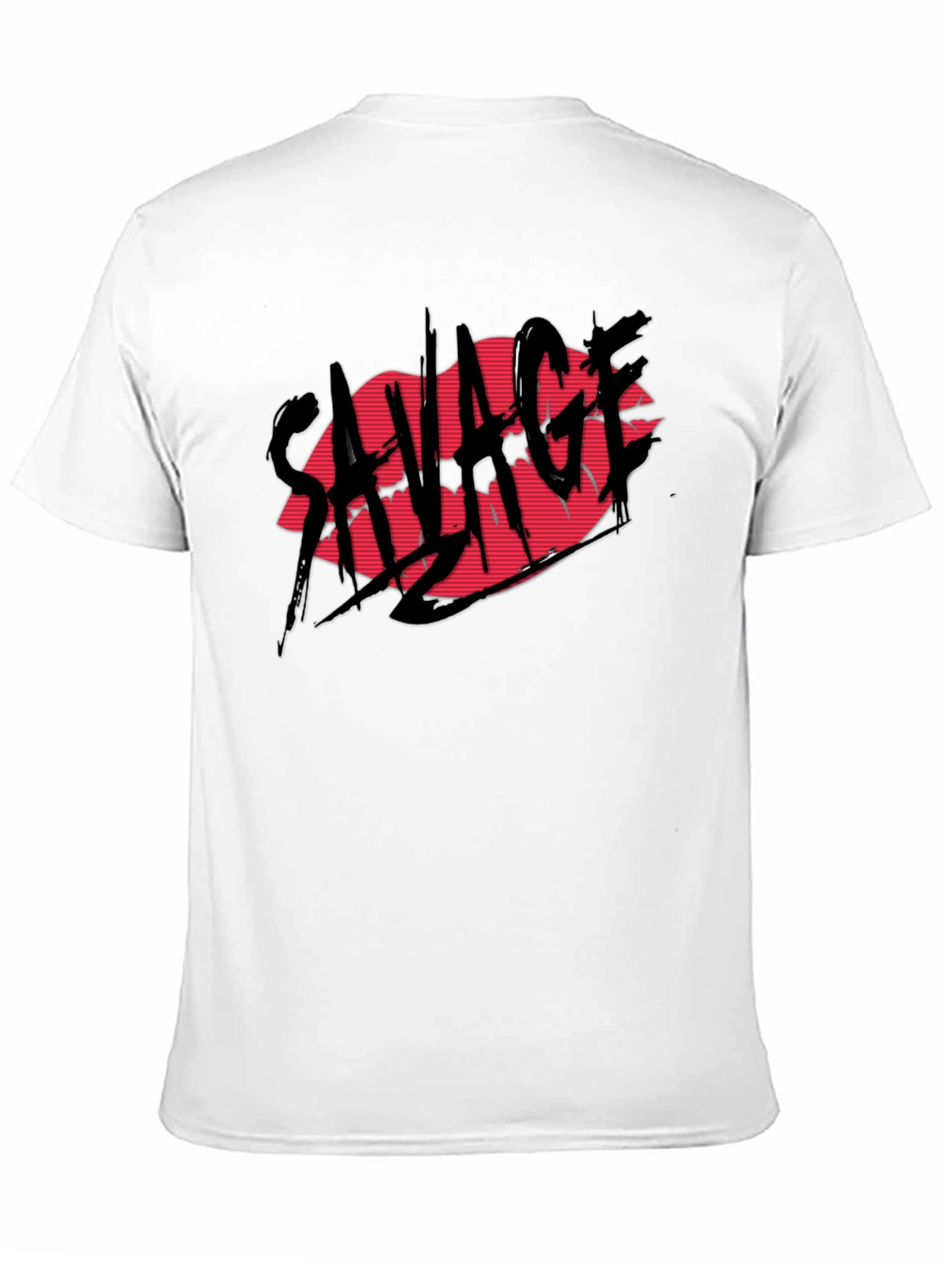 Black Savage Lips Graphic Black T-Shirt view 11