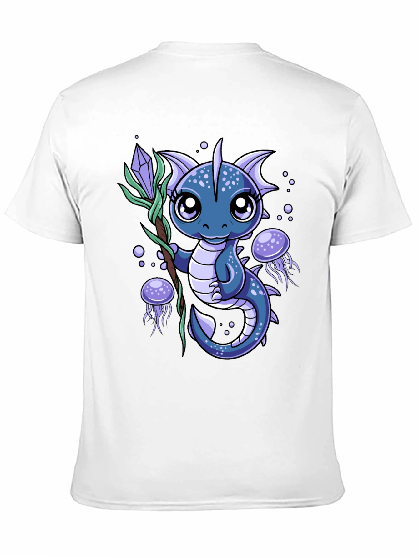Black Cute Dragon Graphic Tee - Fantasy Creature Shirt view 11