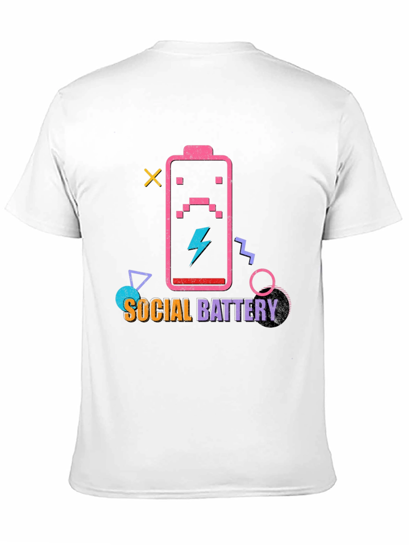 Black Social Battery Graphic T-Shirt view 11