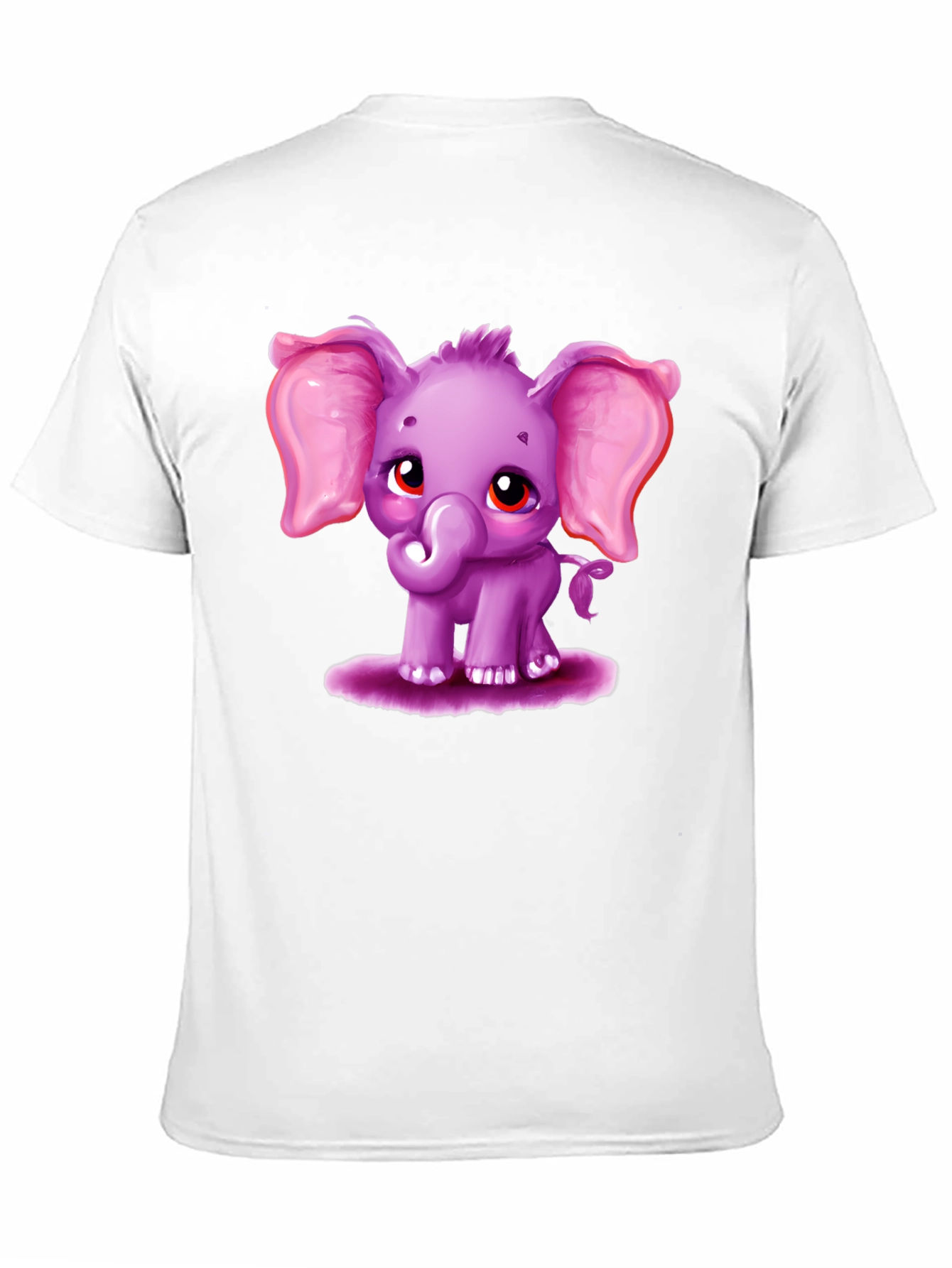 Black Cute Elephant Graphic Tee - Black Cotton Shirt view 11