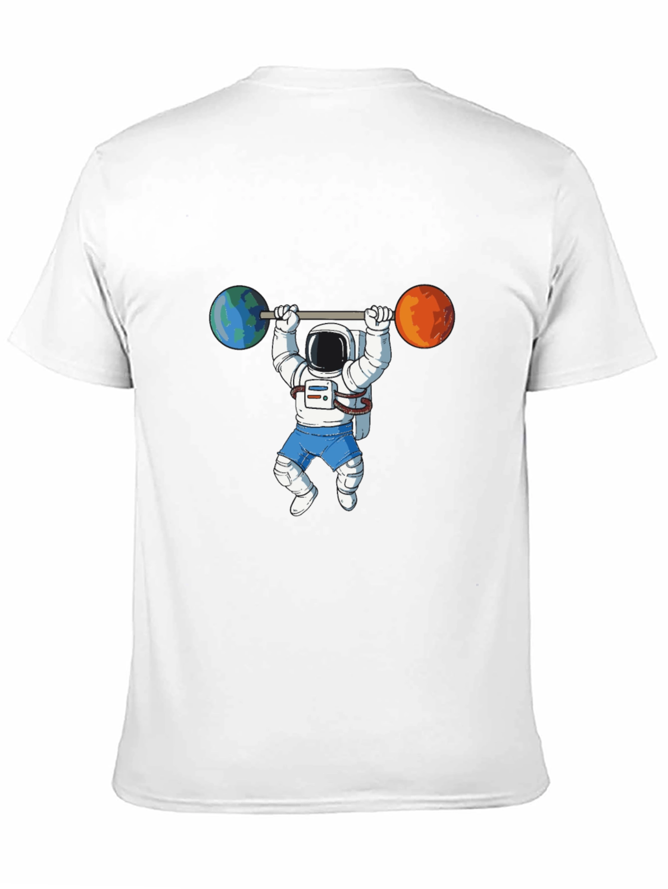 Black Astronaut Lifting Planets Graphic Tee view 11