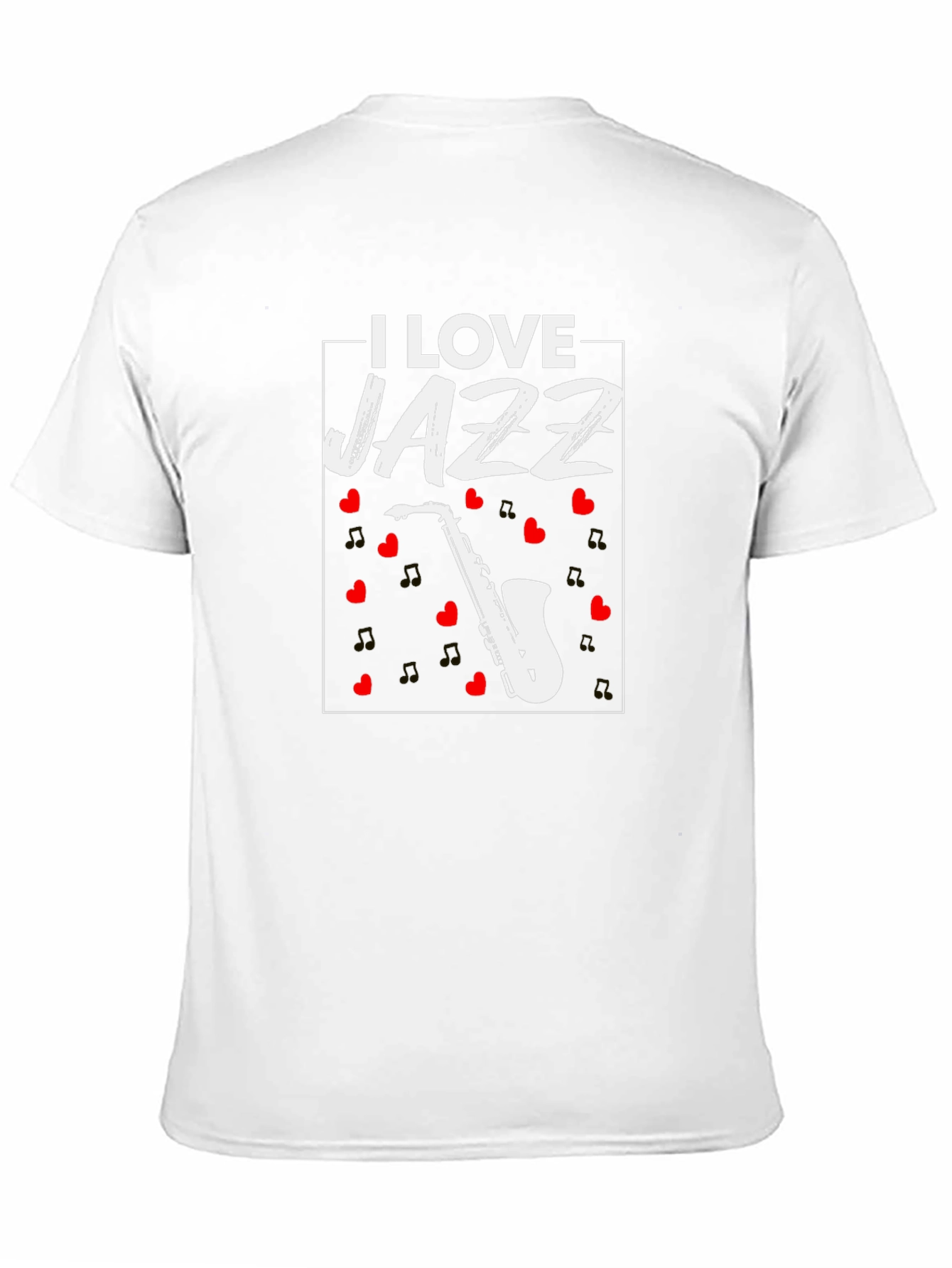 Black I Love Jazz Saxophone Graphic T-Shirt view 11