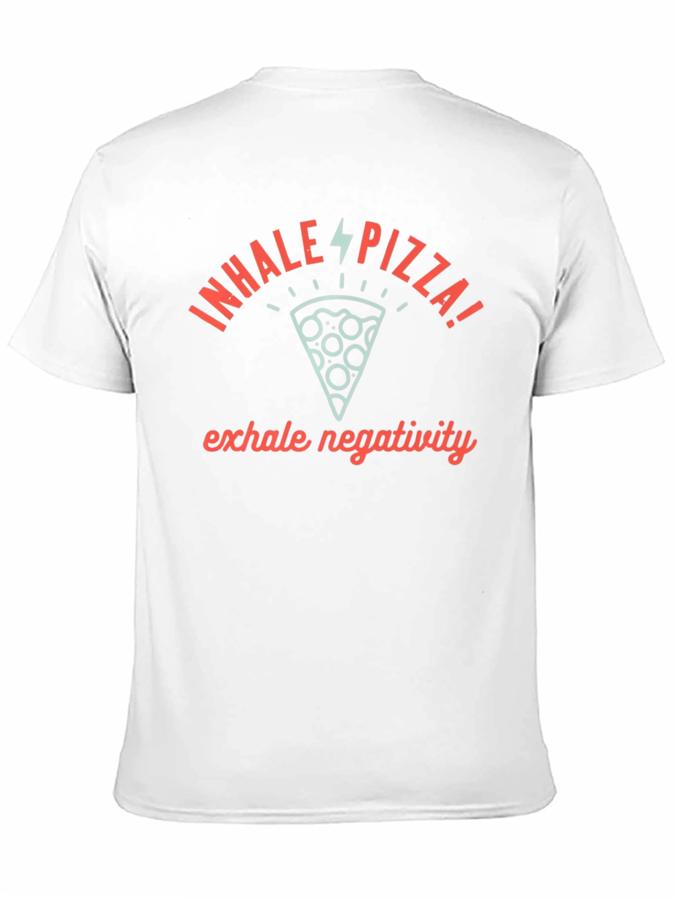 Black Inhale Pizza Exhale Negativity Graphic Tee view 11