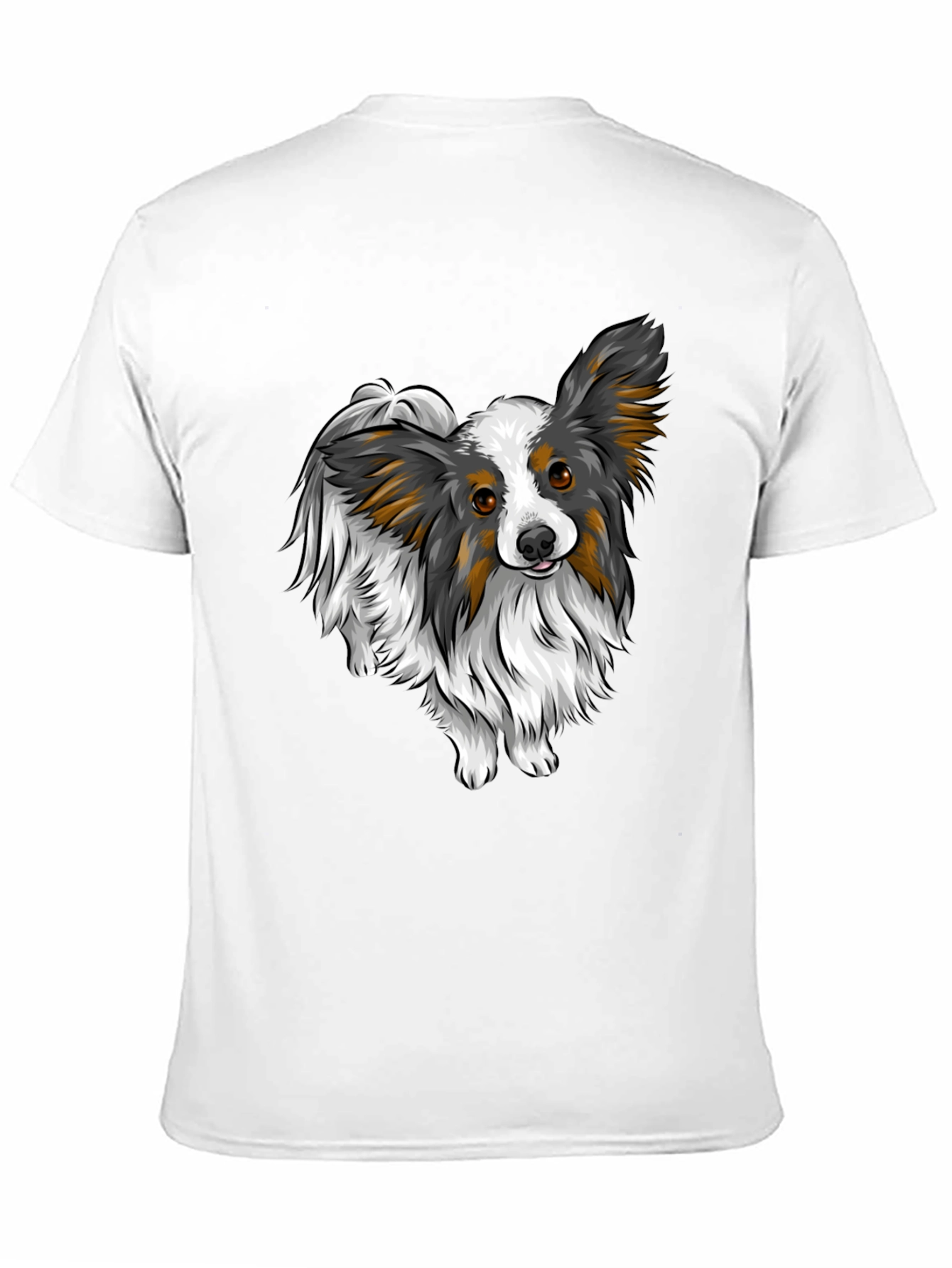 Black Papillon Dog Graphic Tee - Black Unisex Shirt view 11