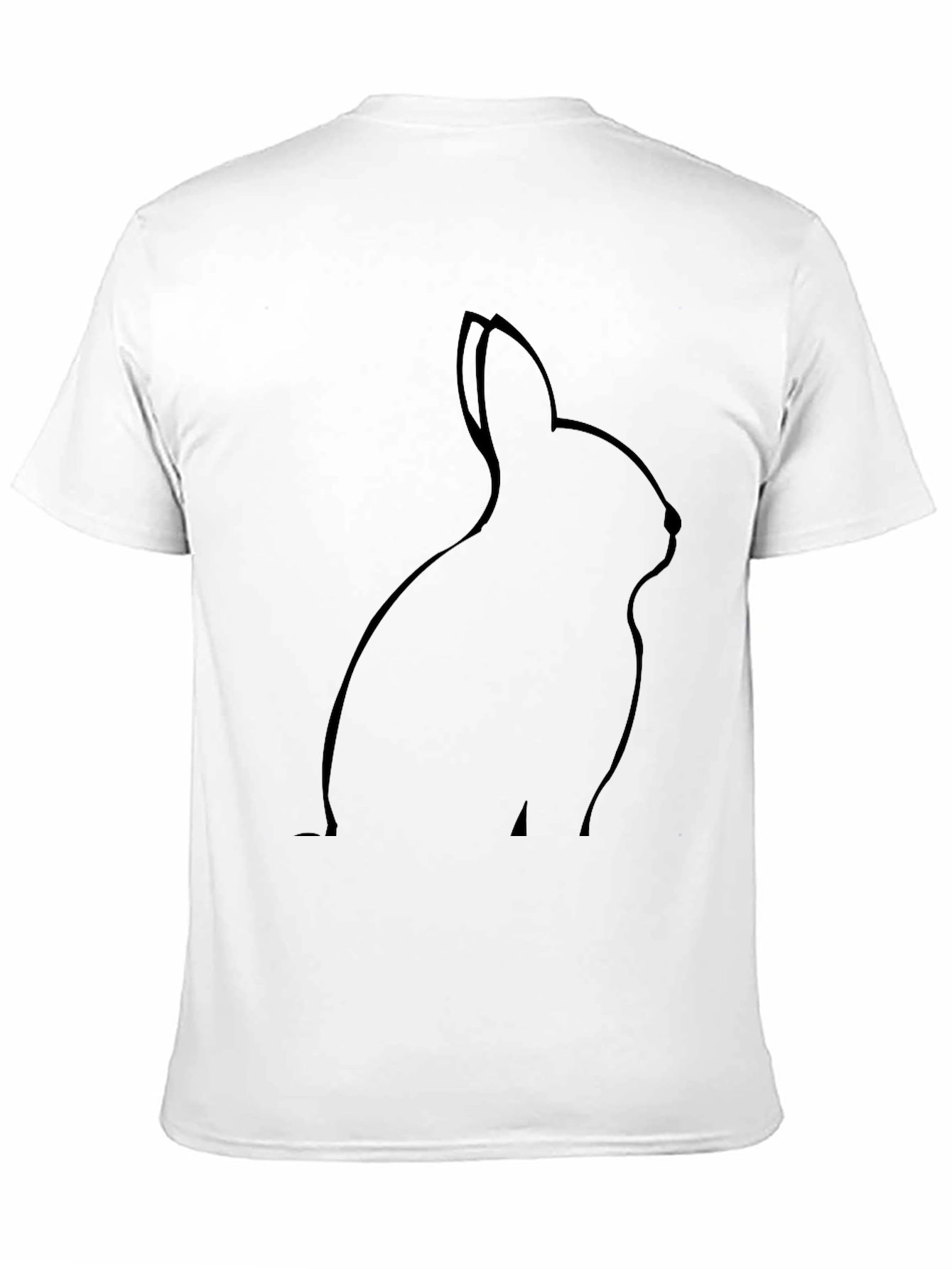 Black Rabbit Silhouette Black T-Shirt - Unisex Crew Neck view 11