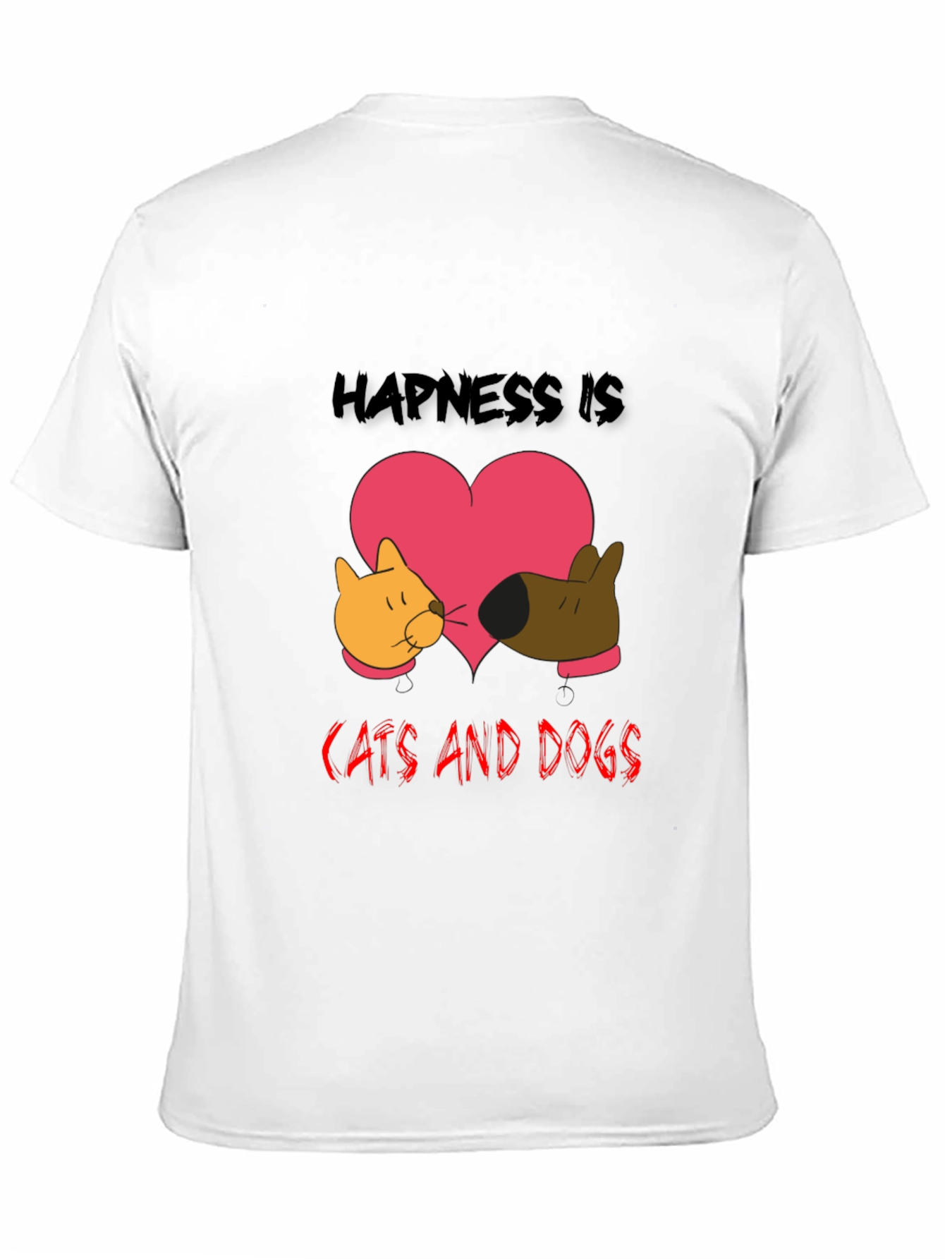 Black Happiness is Cats and Dogs Graphic Tee view 11