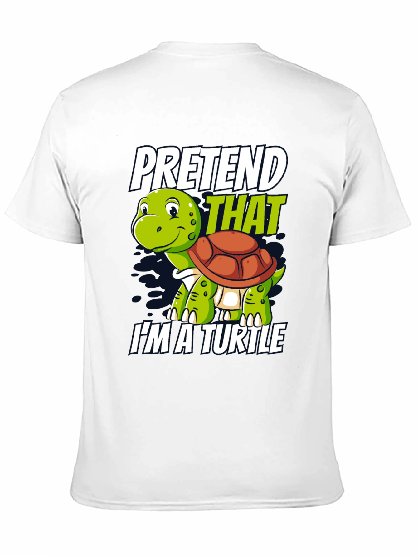 Black Pretend I'm A Turtle Novelty T-Shirt view 11