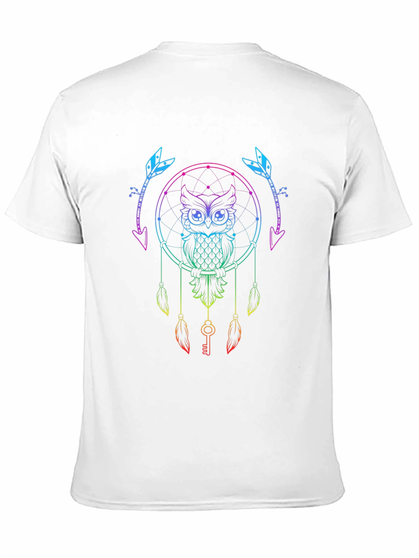 Black Rainbow Owl Dreamcatcher Graphic Tee - Unique Design view 11