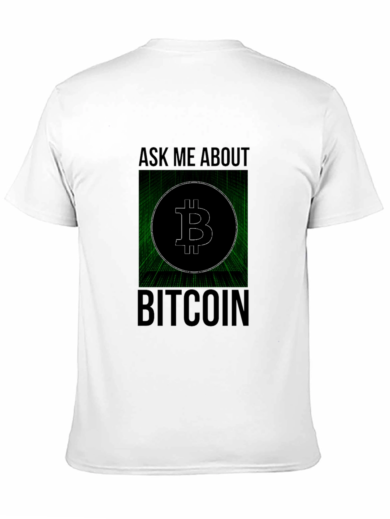 Black Ask Me About Bitcoin Black Tee view 11
