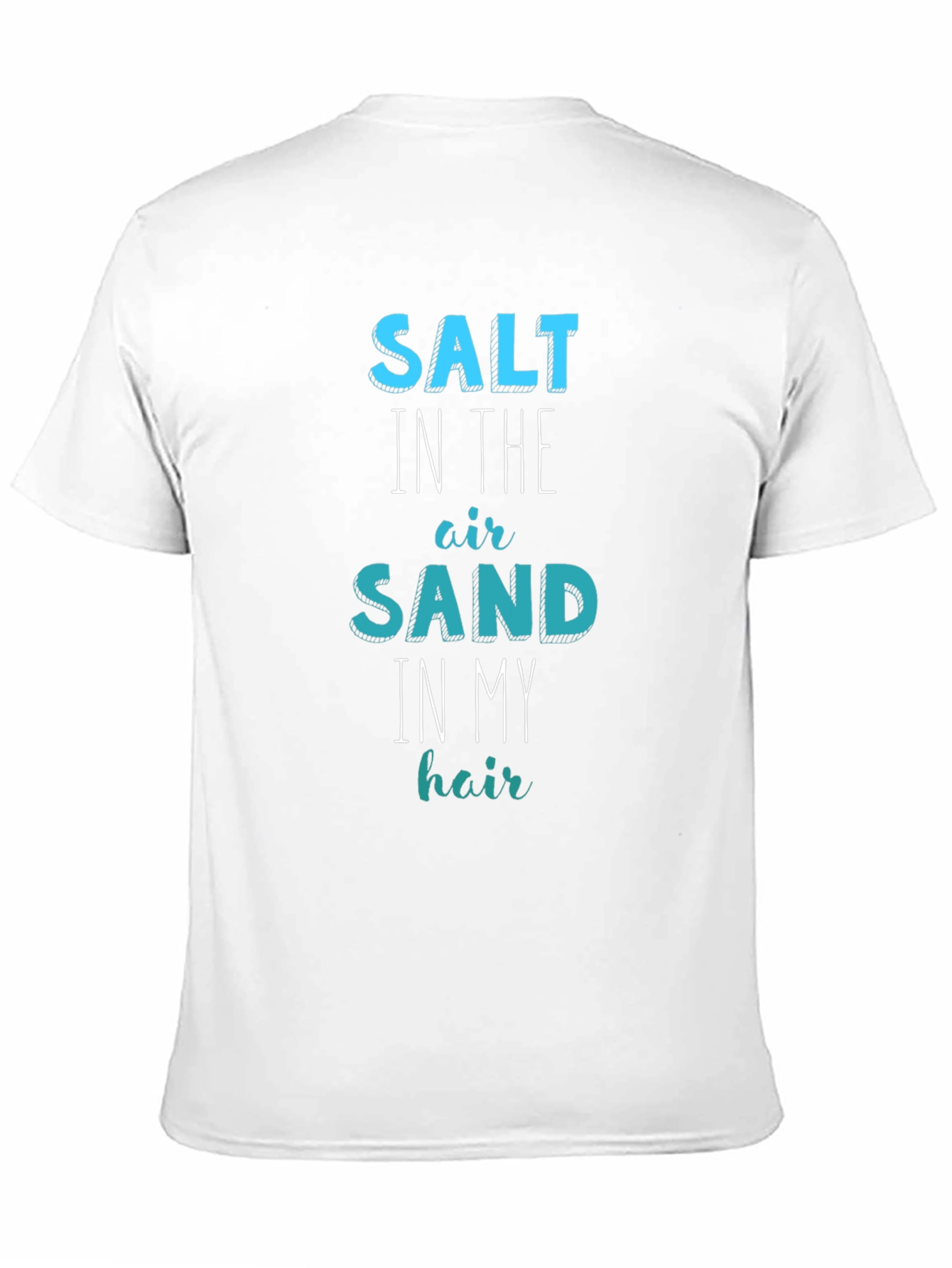 Black Salt Sand Hair T-Shirt: Summer Beach Fun view 11