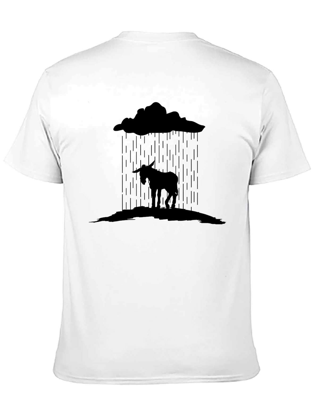 Black Donkey in the Rain Graphic Tee - Black Cotton T-Shirt view 11