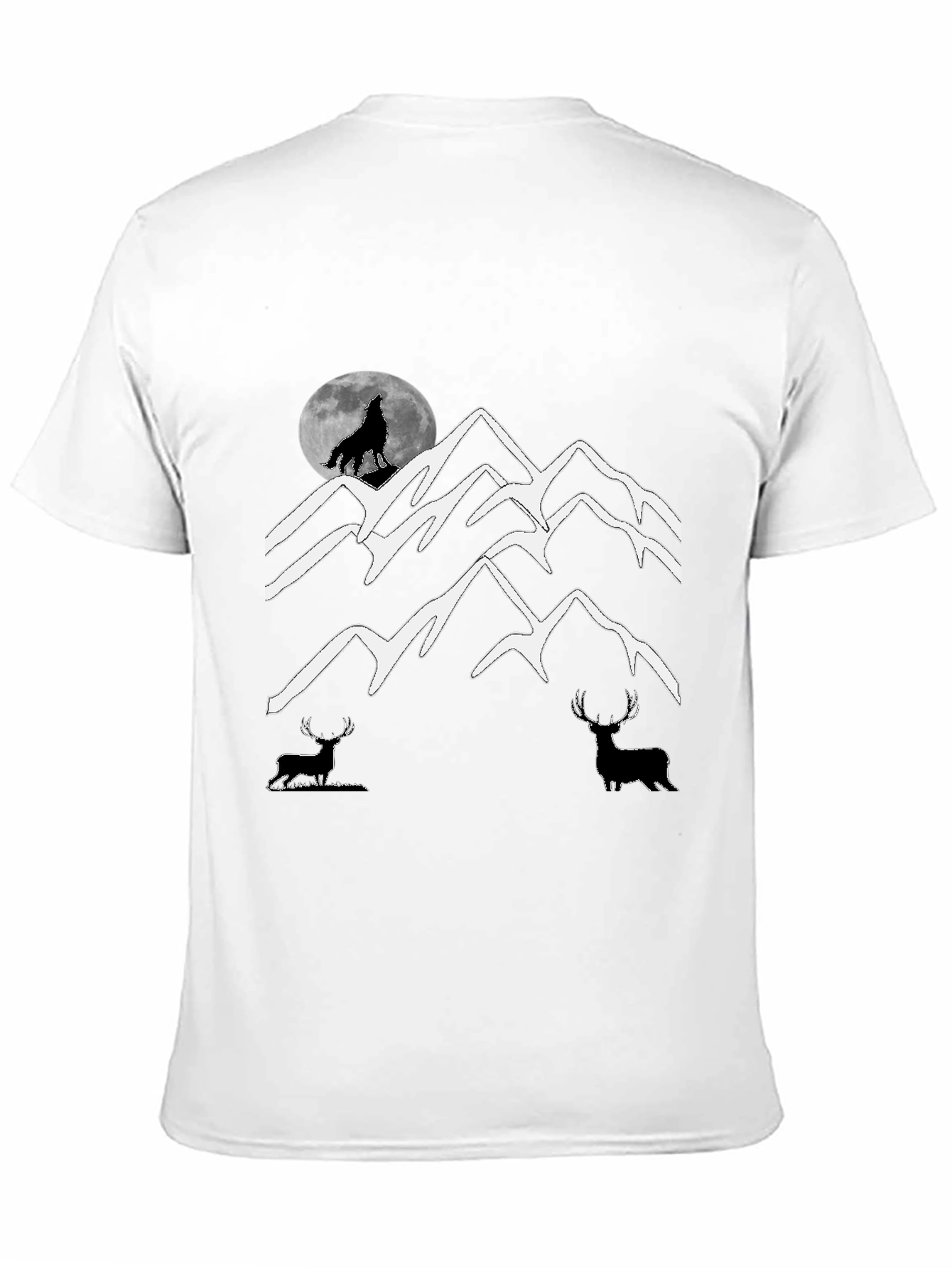 Black Wolf Moon Mountain Graphic Tee view 11