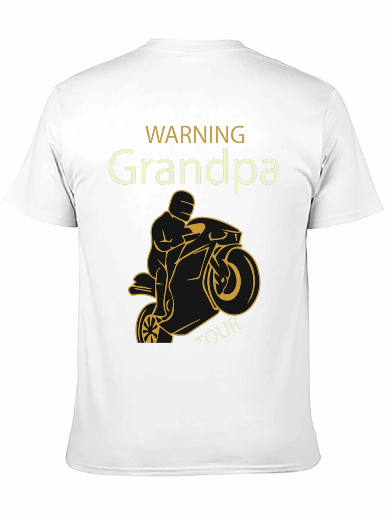 Black Warning Grandpa Tour Motorcycle T-Shirt view 11