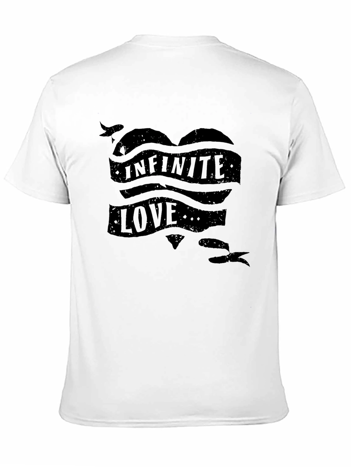 Black Infinite Love Graphic Print Men's T-Shirt view 11