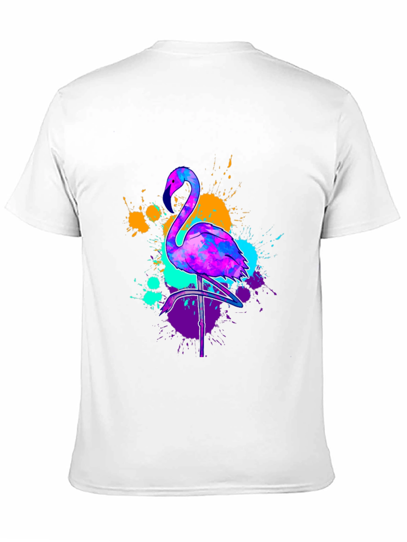 Black Neon Flamingo Graphic Tee - Vivid Men's T-Shirt view 11