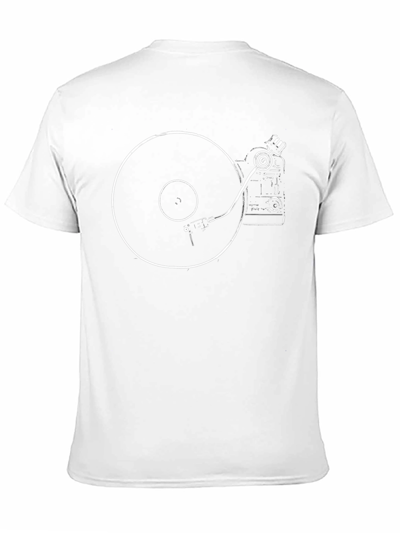 Black Turntable Graphic Tee - Vintage Music Lover Shirt view 11