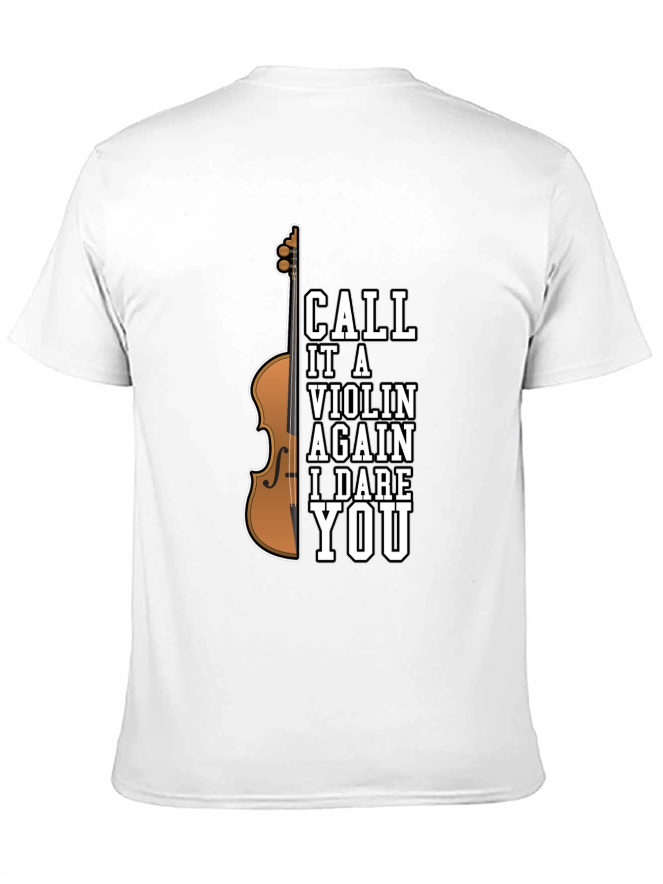 Black Dare You Violin T-Shirt - Humorous Musician Tee view 11