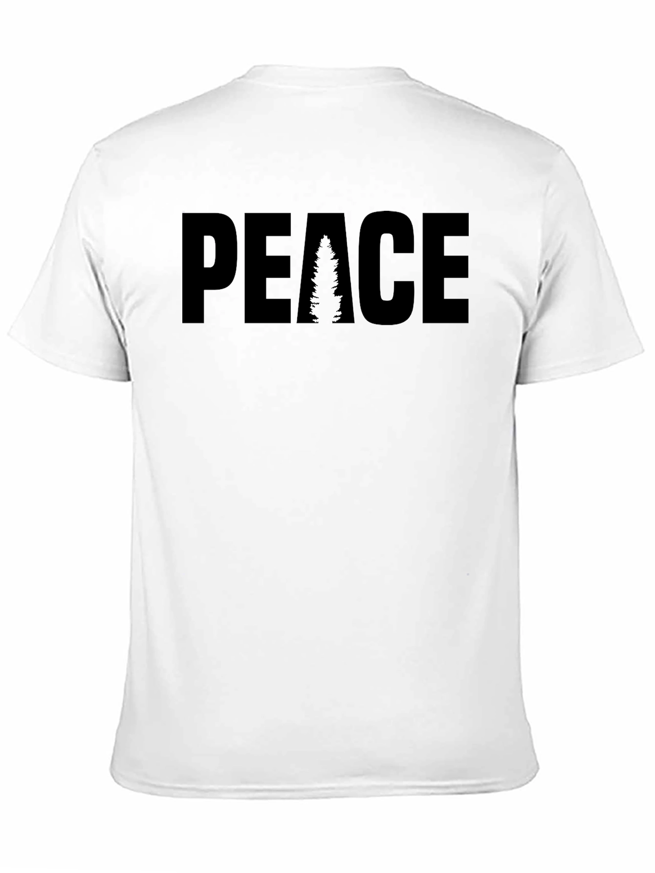 Black Peace Tree Graphic Tee - Black Cotton Blend T-Shirt view 11