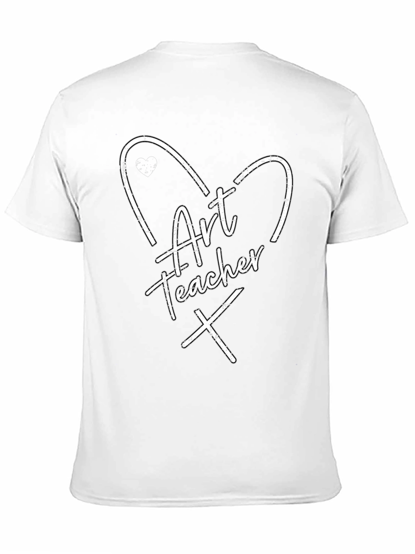 Black Art Teacher Heart Graphic Black T-Shirt view 11