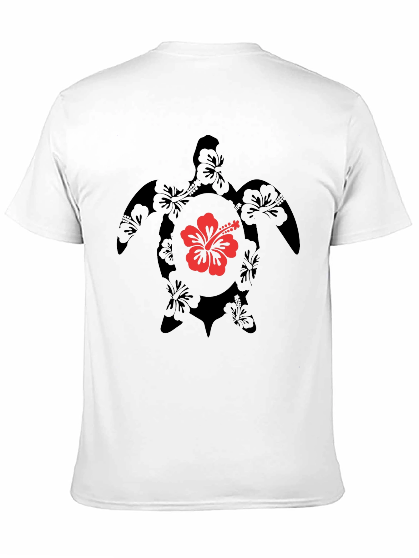 Black Hibiscus Turtle Graphic Tee - Black view 11