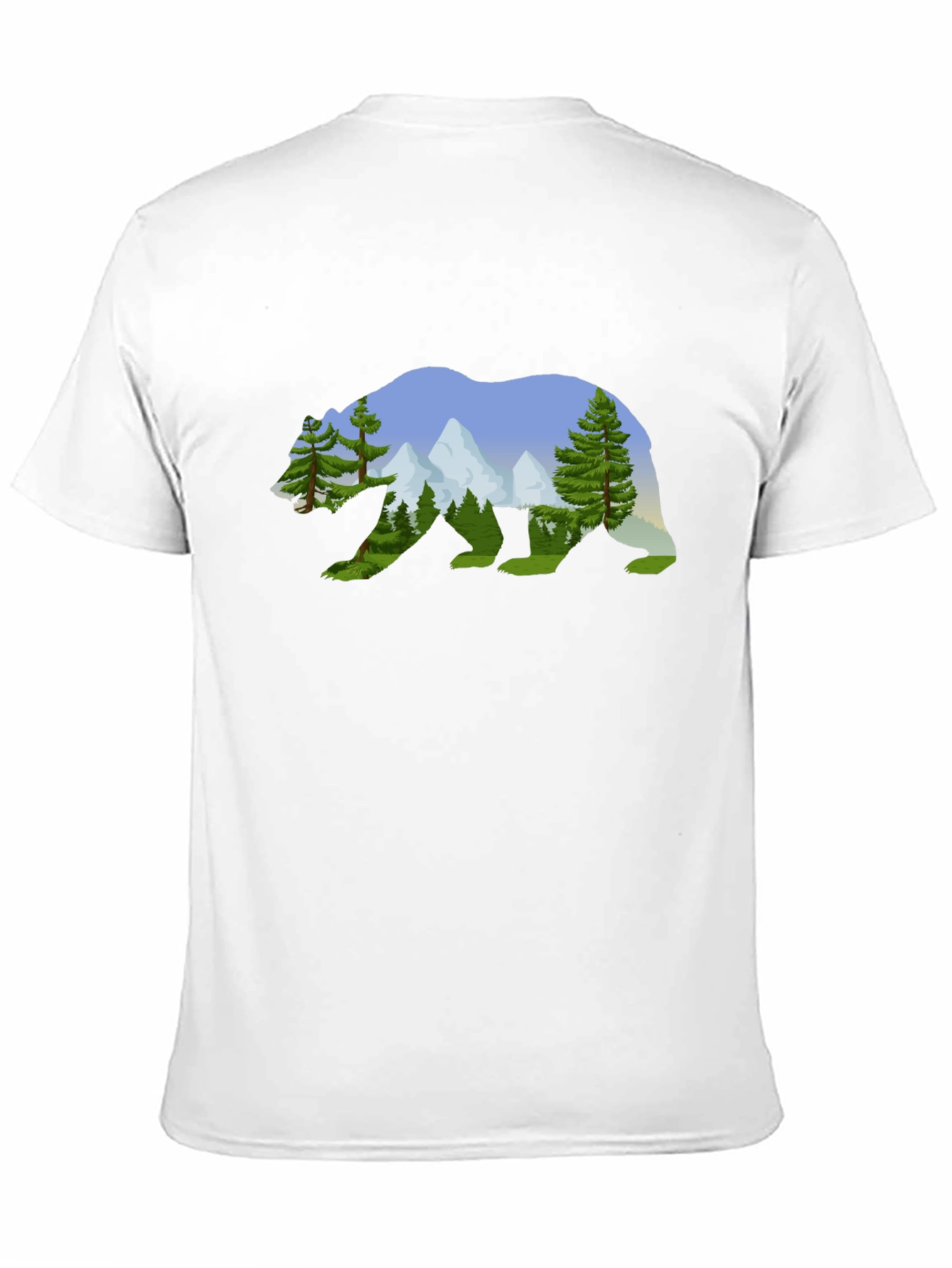 Black Nature Bear Graphic Tee - Black Cotton Shirt view 11