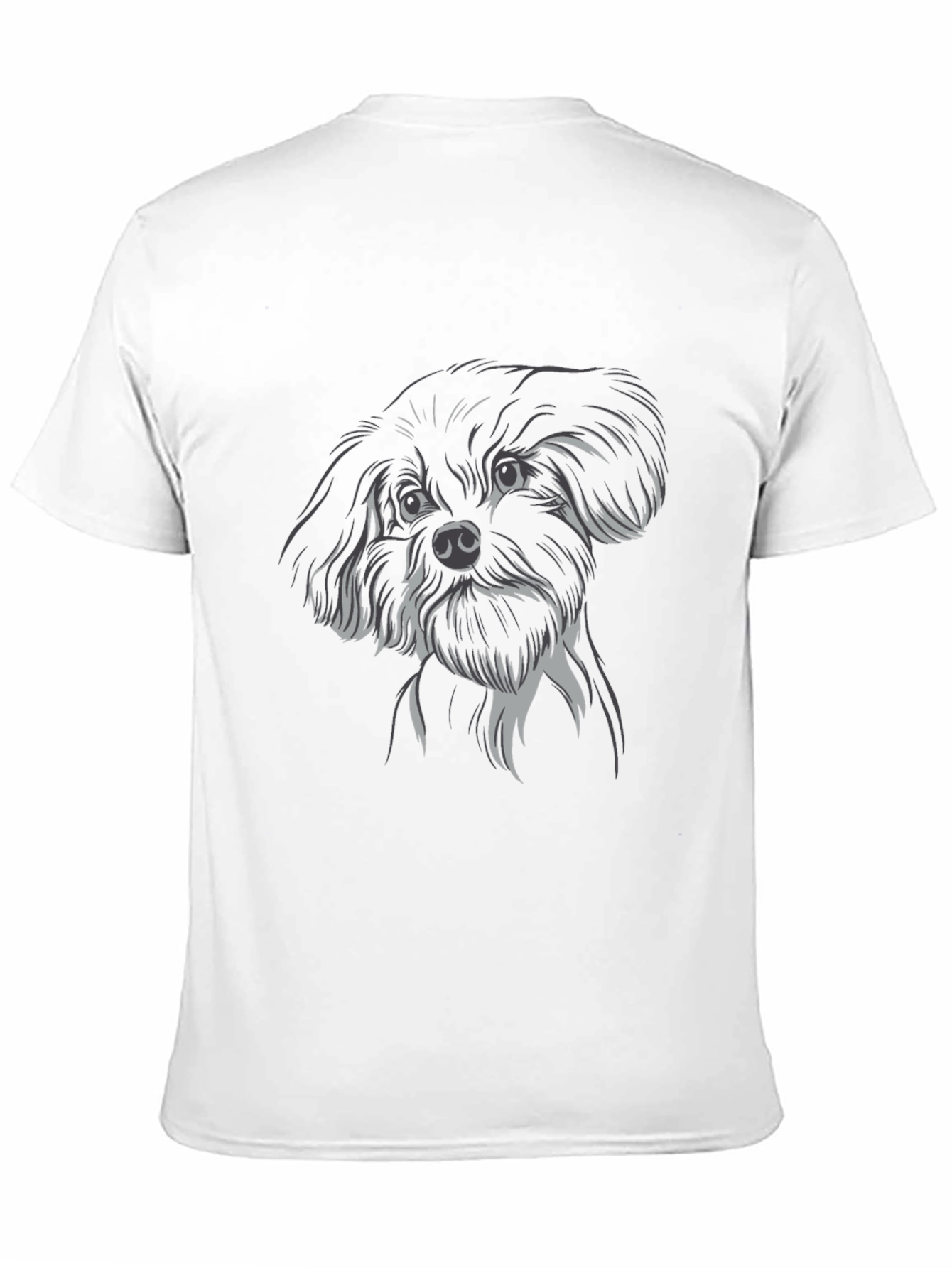 Black Dog Sketch Black T-Shirt view 11